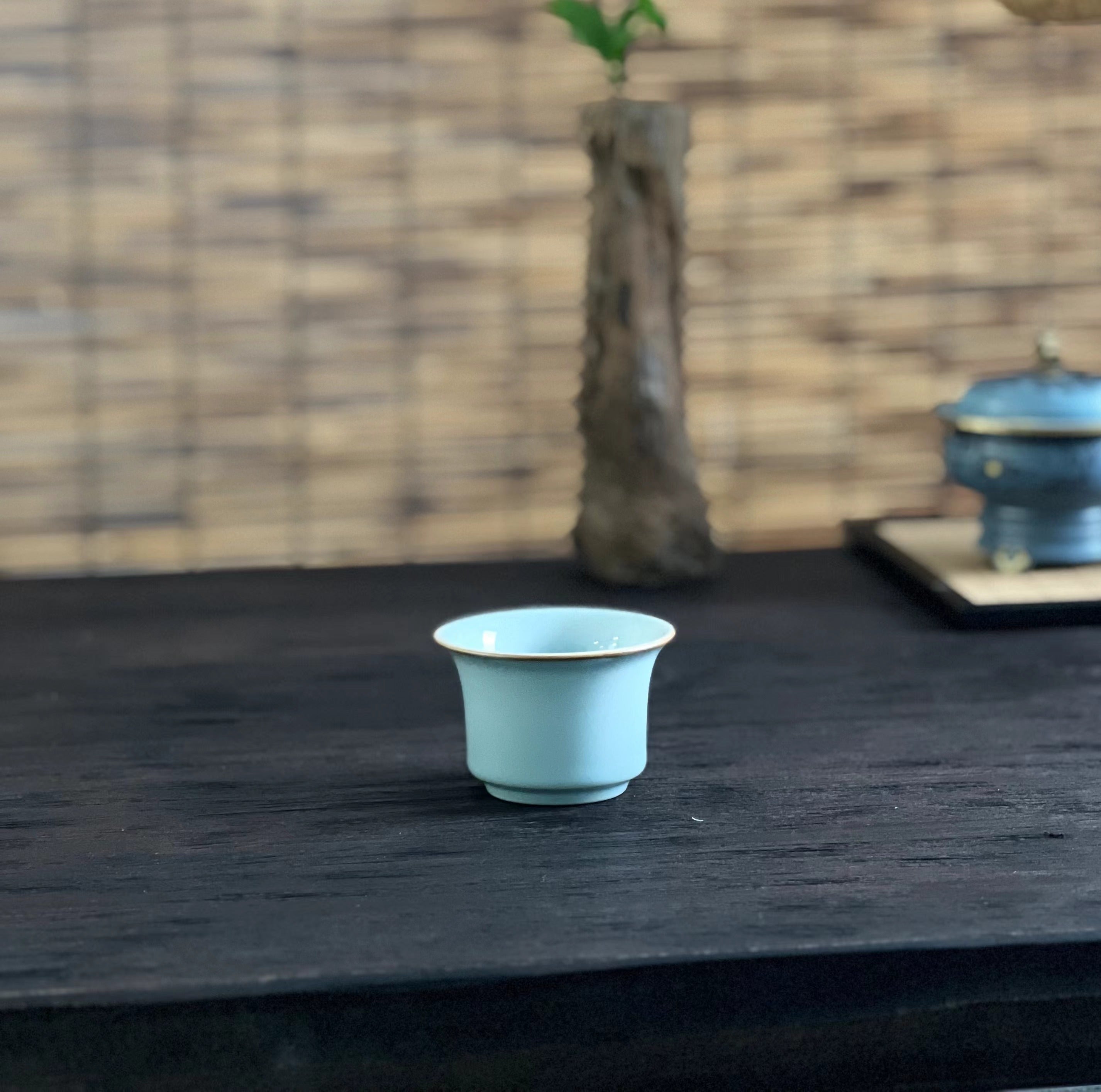 vintage chinese tea ware – Ru Ware Hoof-shape Teacup Underglaz Cracking Ru Kiln Teaware by Kungfuyang