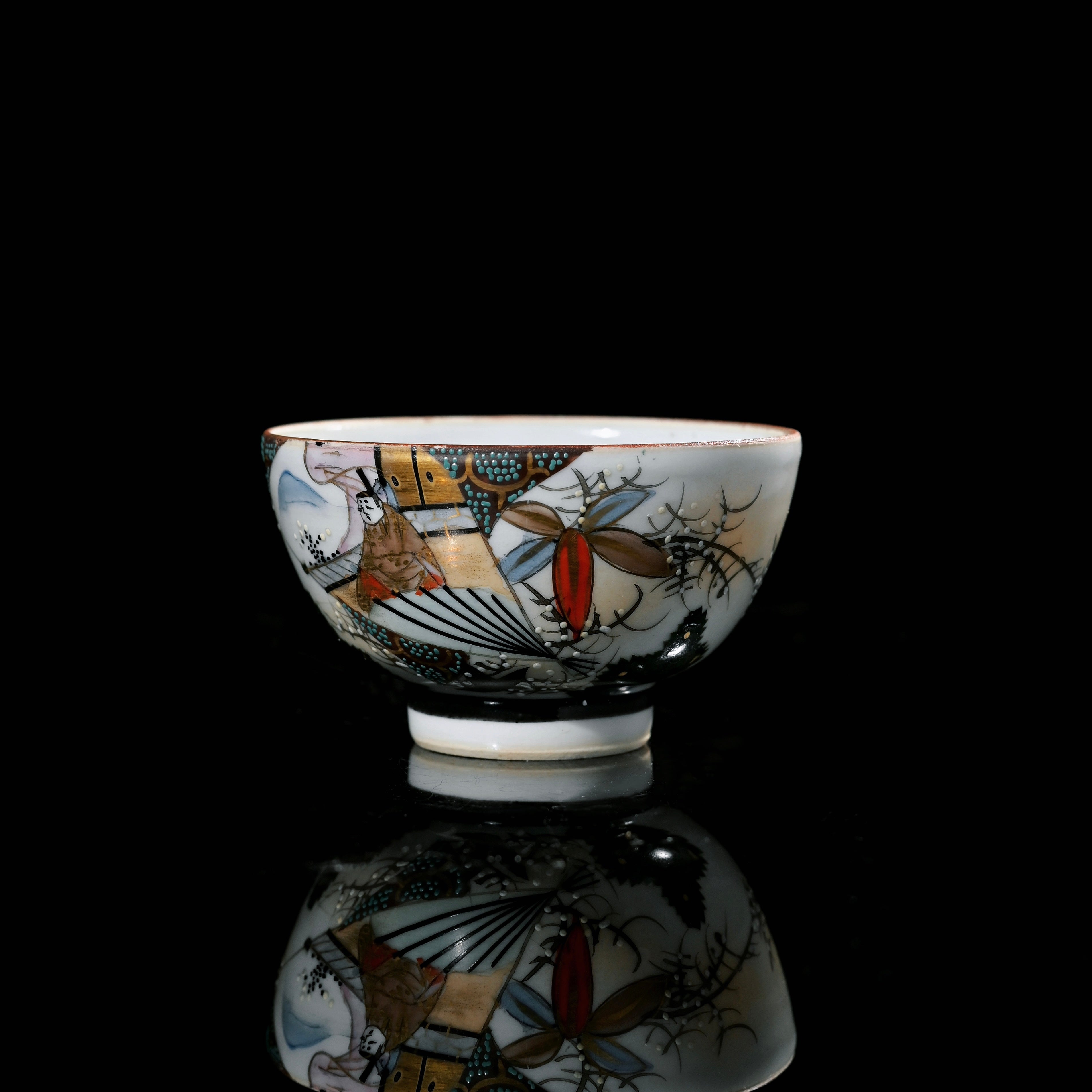 vintage kutani ware tea cup set – Vintage Japanese Kutani Ware Teacup Set – 6 Cups by Kungfuyang