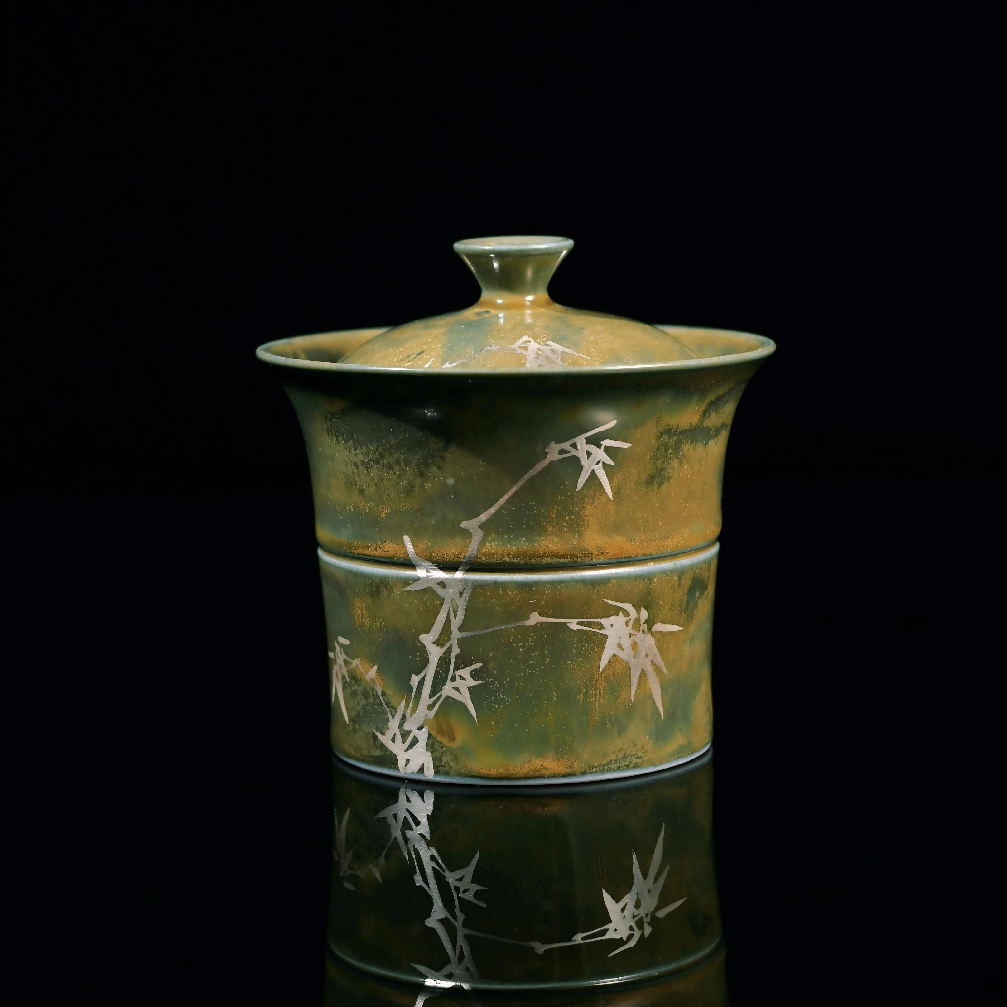 vintage style ceramic gaiwan – "Bamboo Rhythm" Ceramic Tea Set – A Poetic Fusion of Art & by Kungfuyang