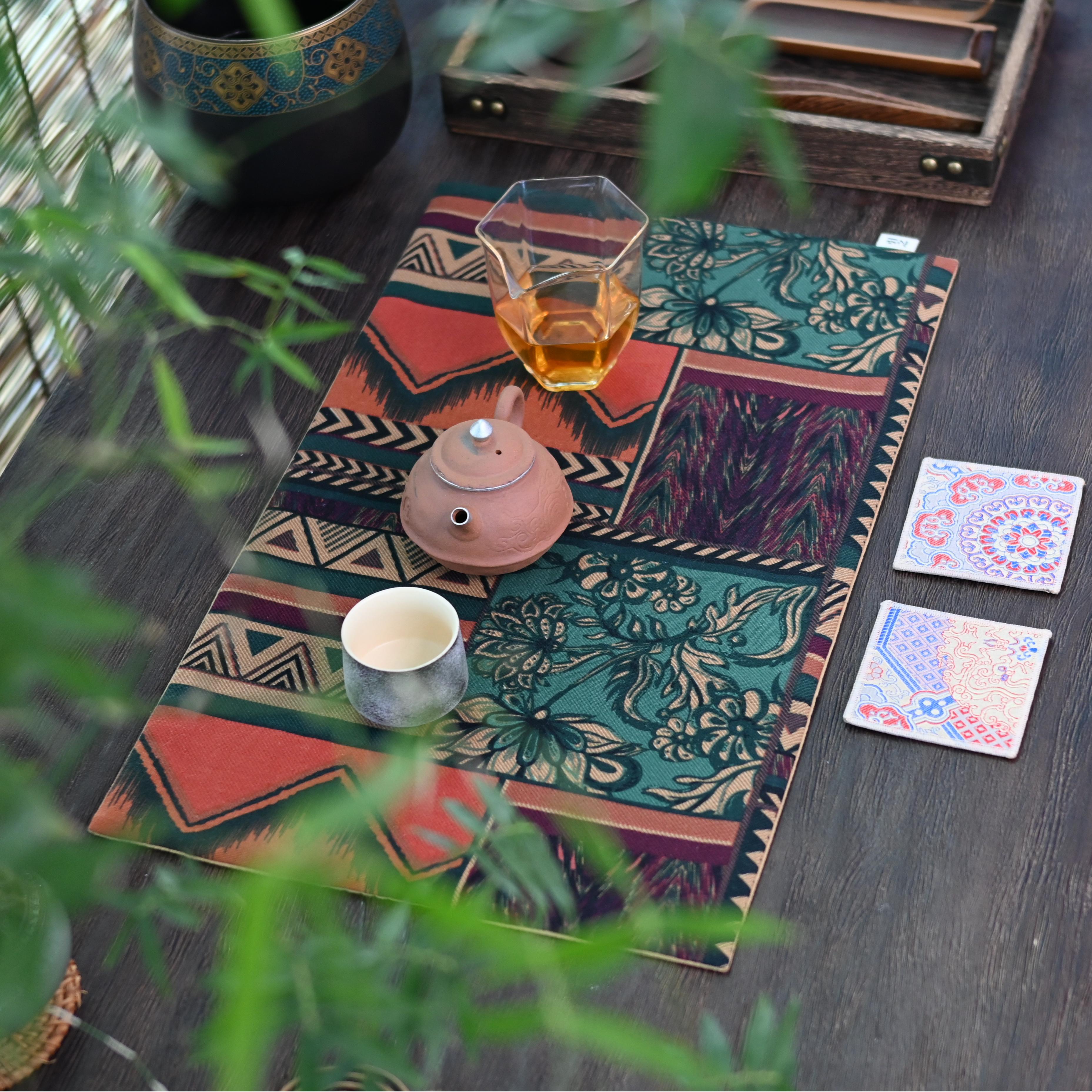 vintage style decorating table cloth – Cotton and Linen Printed Absorbent Retro Tablecloth Teamat by Kungfuyang