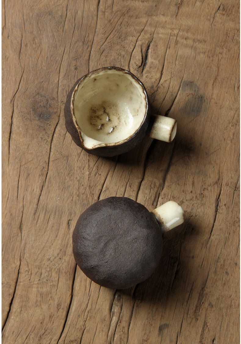 wabi sabi rustic design tea set – Wabi-sabi Style Coarse Pottery Fairness Cup by Kungfuyang