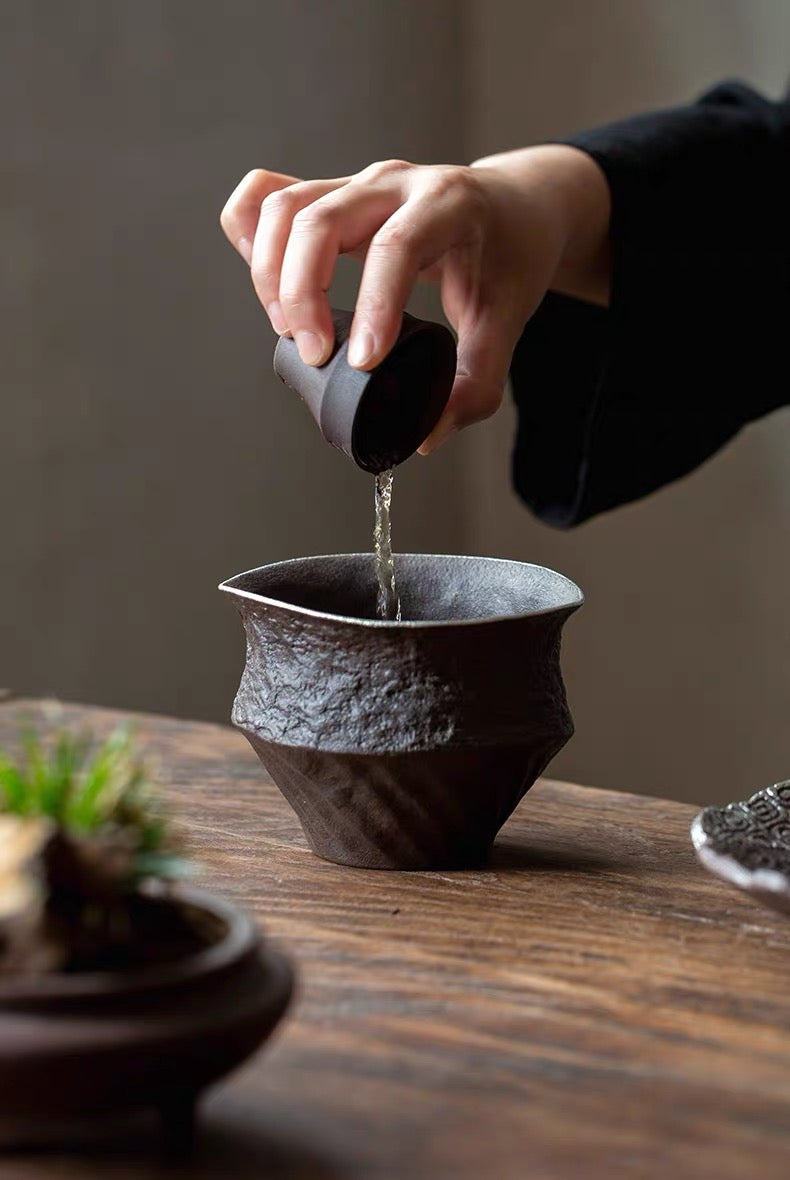 wabi wabi tea waste vessel – Wabi-Sabi Coarse Clay Tea Waste Bowl (500ml) / Tea Rinsing by Kungfuyang