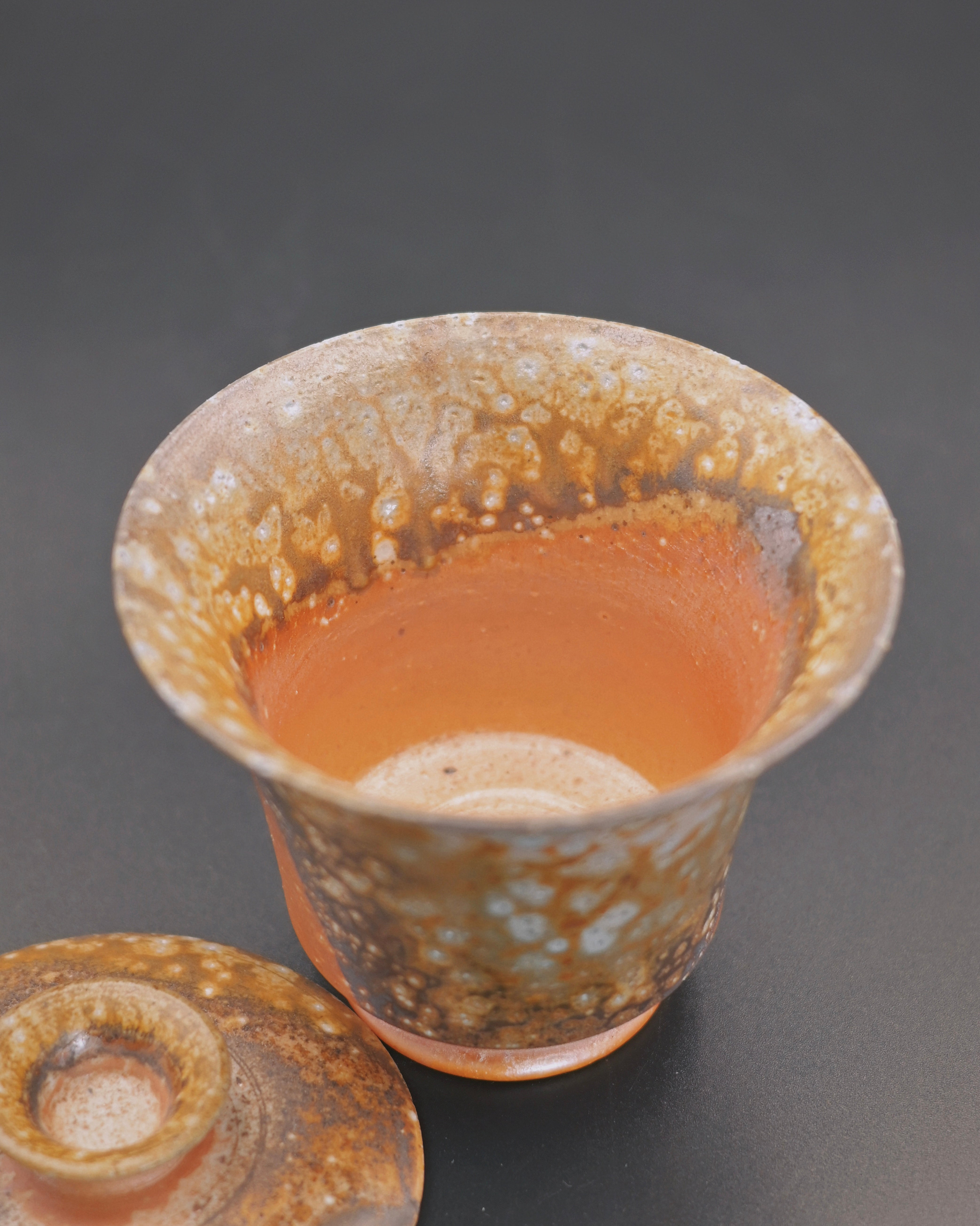 wabisabi style wood fired gaiwan – Unique Piece Wood-Fired Horse-Shoe Gaiwan – 120ml by Kungfuyang