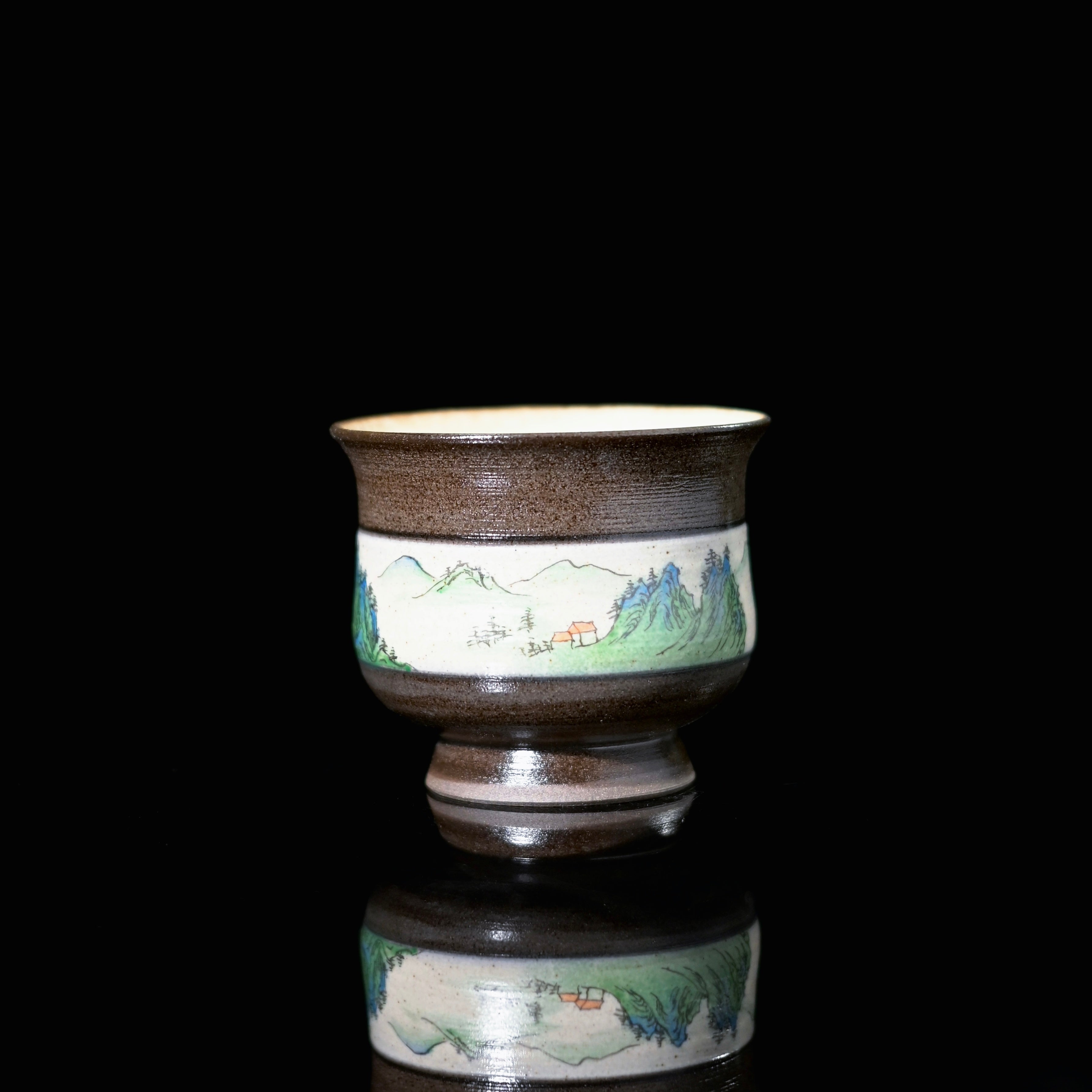 wang ximeng blue green landscape bowl – Hand-Painted "A Thousand Li of Rivers and Mountains" Kohiki by Kungfuyang