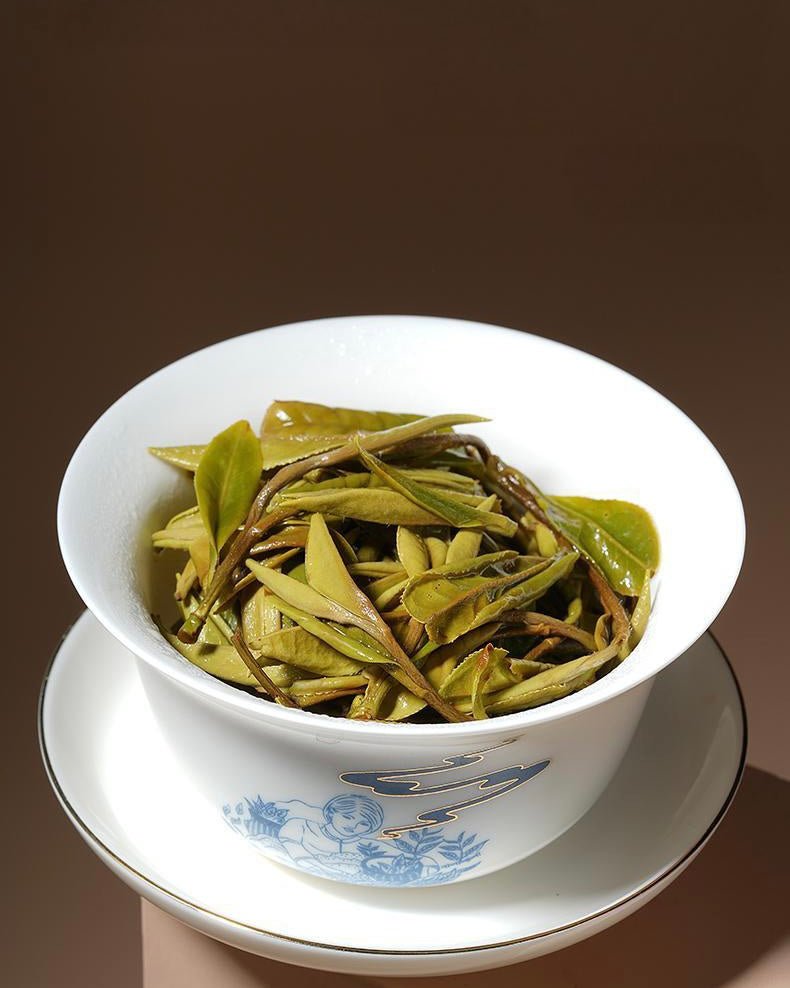 white peony wet leaves presentation – 2025 Spring Fuding White Tea Supreme Grade White Peony by Kungfuyang