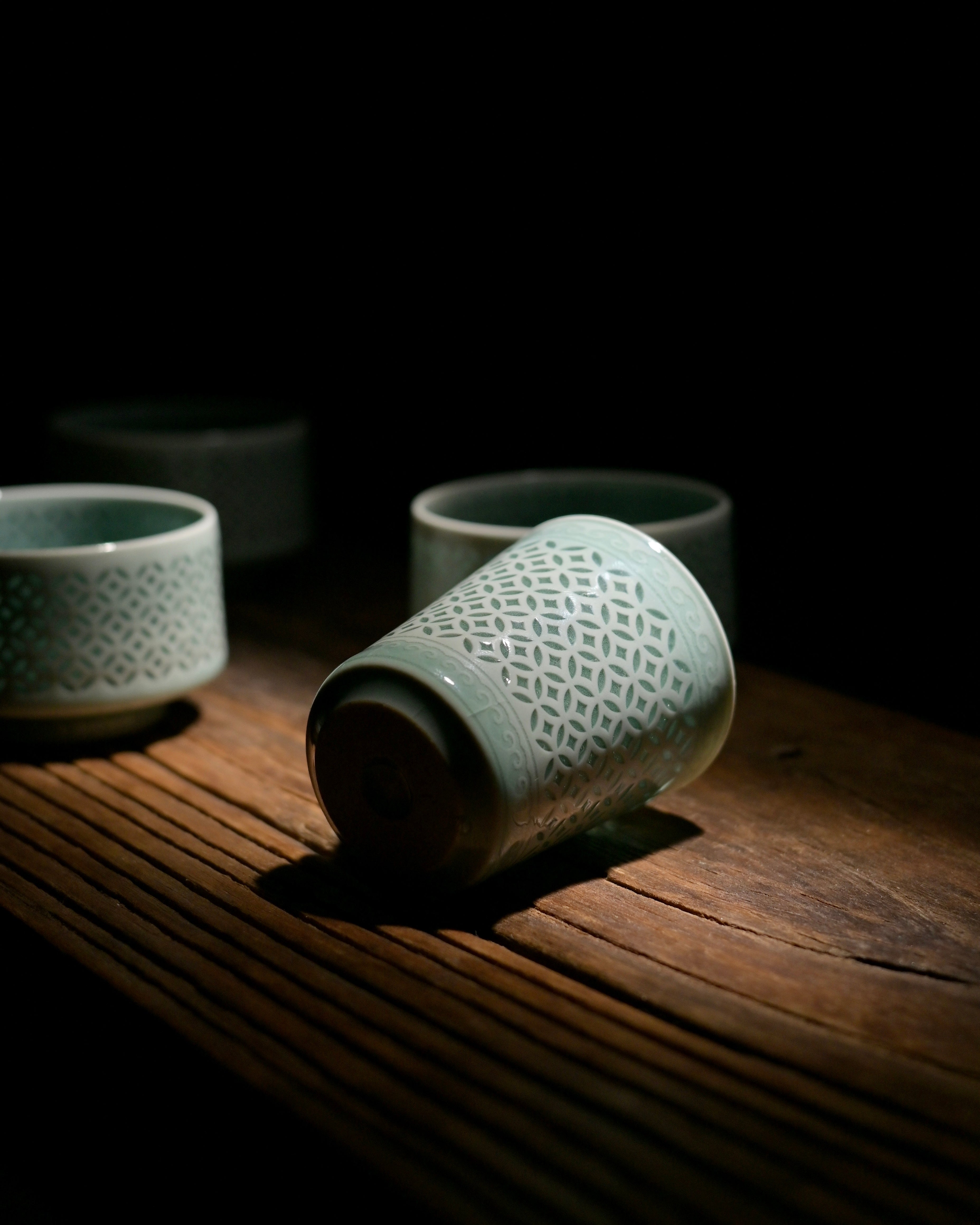 white tea green tea sipping linglong – Longquan Celadon Linglong Teacup 70ml by Kungfuyang