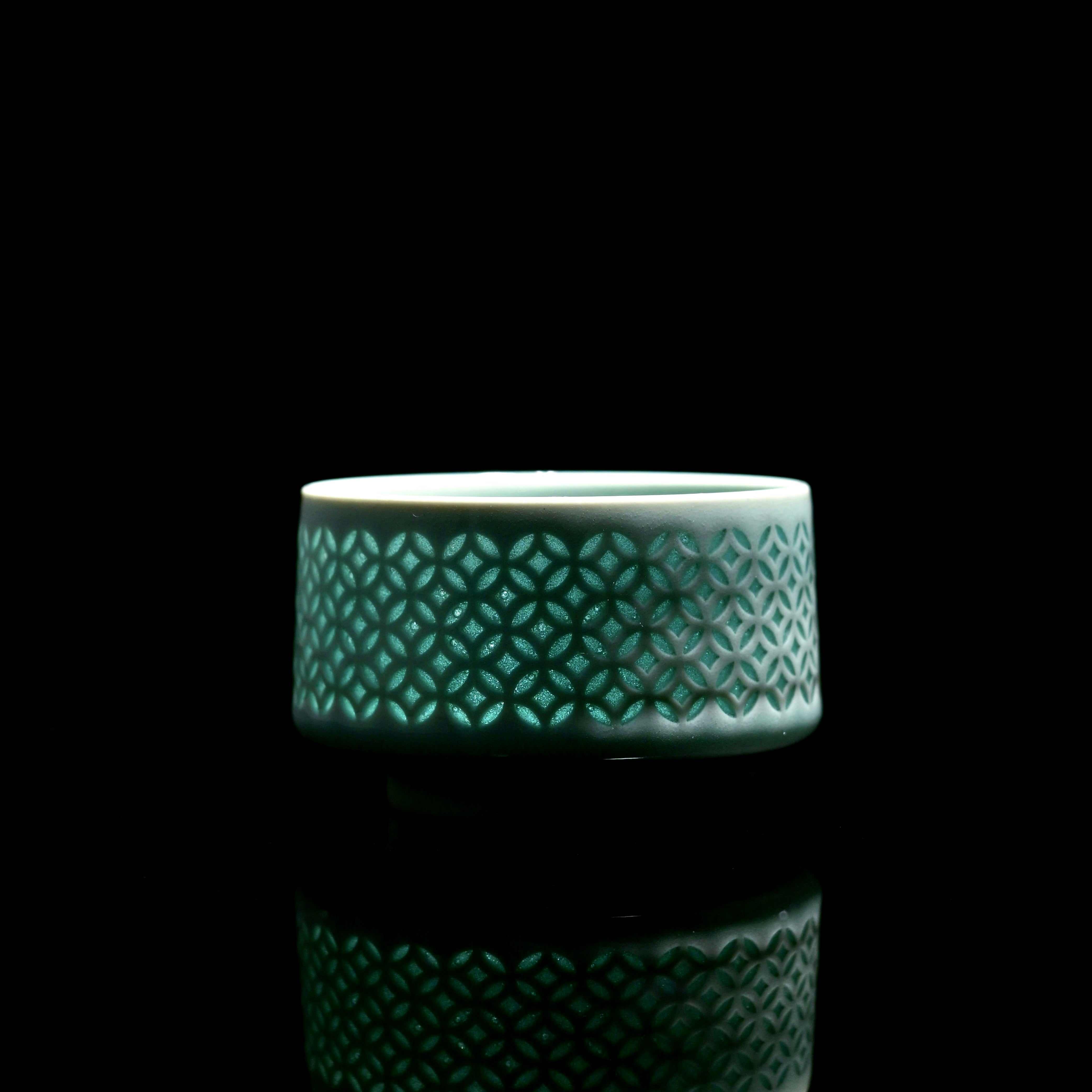 wide flat longquan linglong sipping cup – Longquan Celadon Linglong Teacup 70ml by Kungfuyang