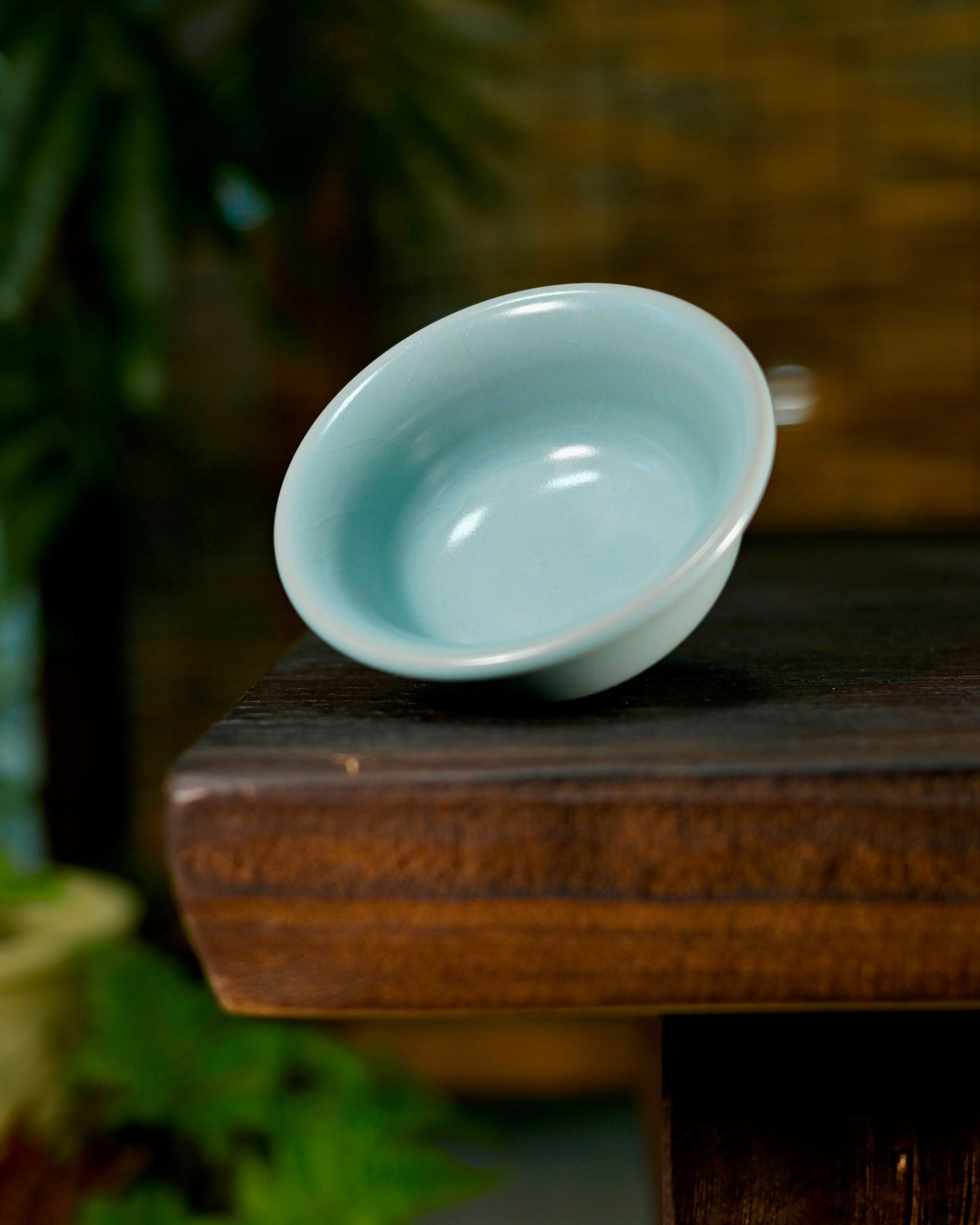 willow leaf crackle ru cup – Ru Porcelain Cup with Ring-Foot Firing Technique and Sky-Blue by Kungfuyang