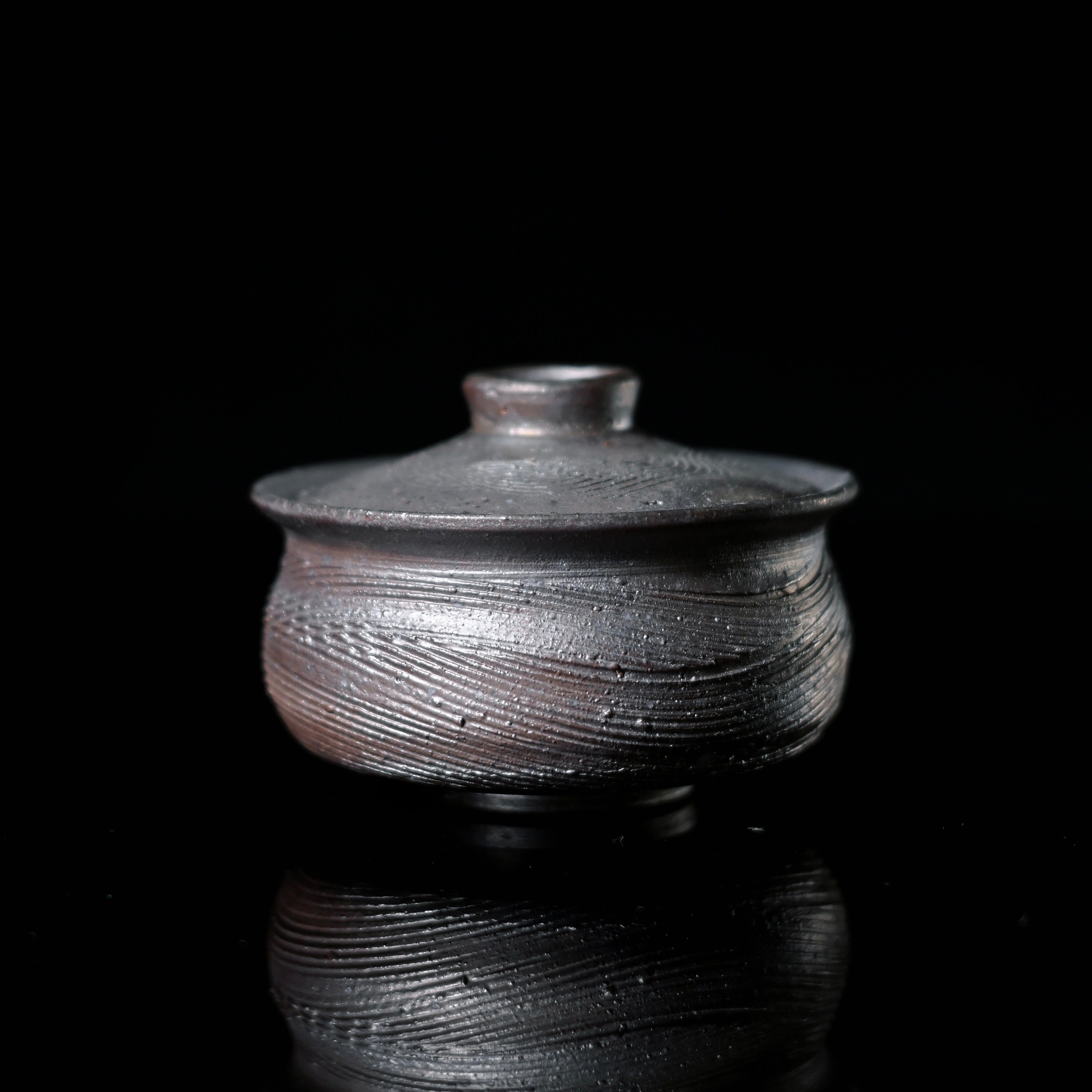 wood fired coarse clay chawan – Unique Piece Wood-Fired Hand-Carved Coarse Clay Gaiwan 120ml by Kungfuyang