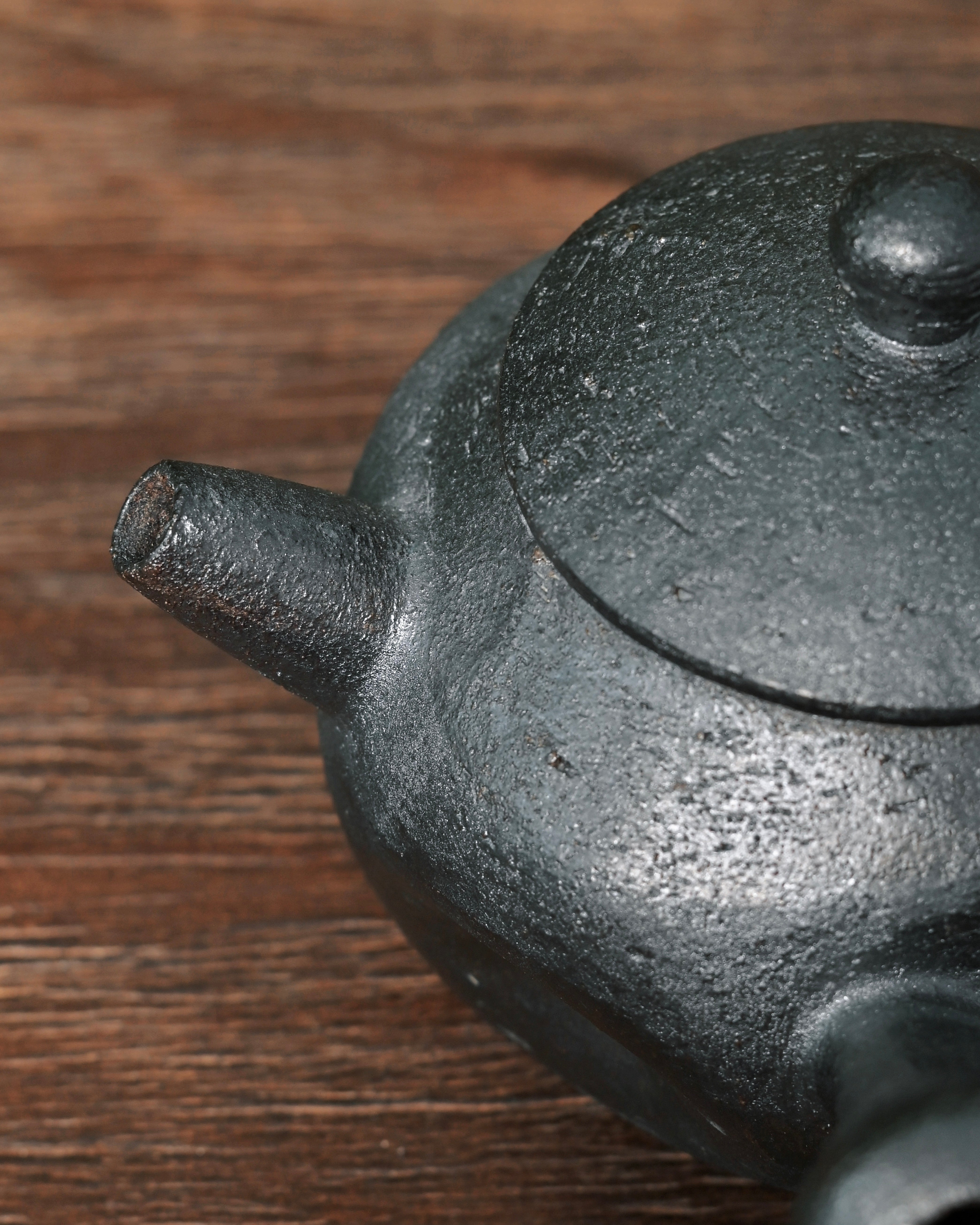 wood kiln reduction firing – Artisan 150ml Wood-Fired Side-handle Teapot – Matte Black by Kungfuyang
