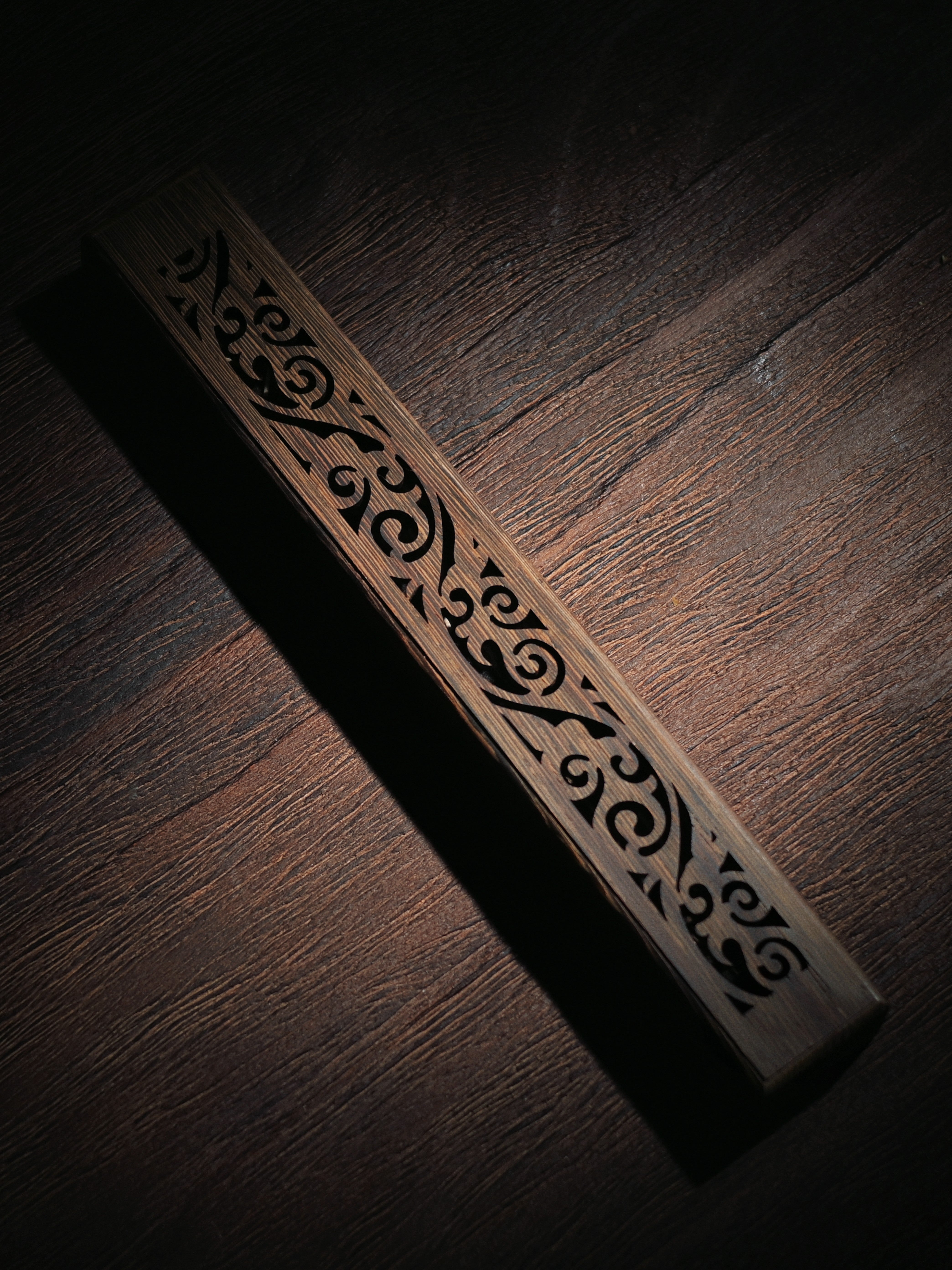 wooden hollow carved incense burner – Hollow Carved Wenge Wood Incense Sticks Burner by Kungfuyang