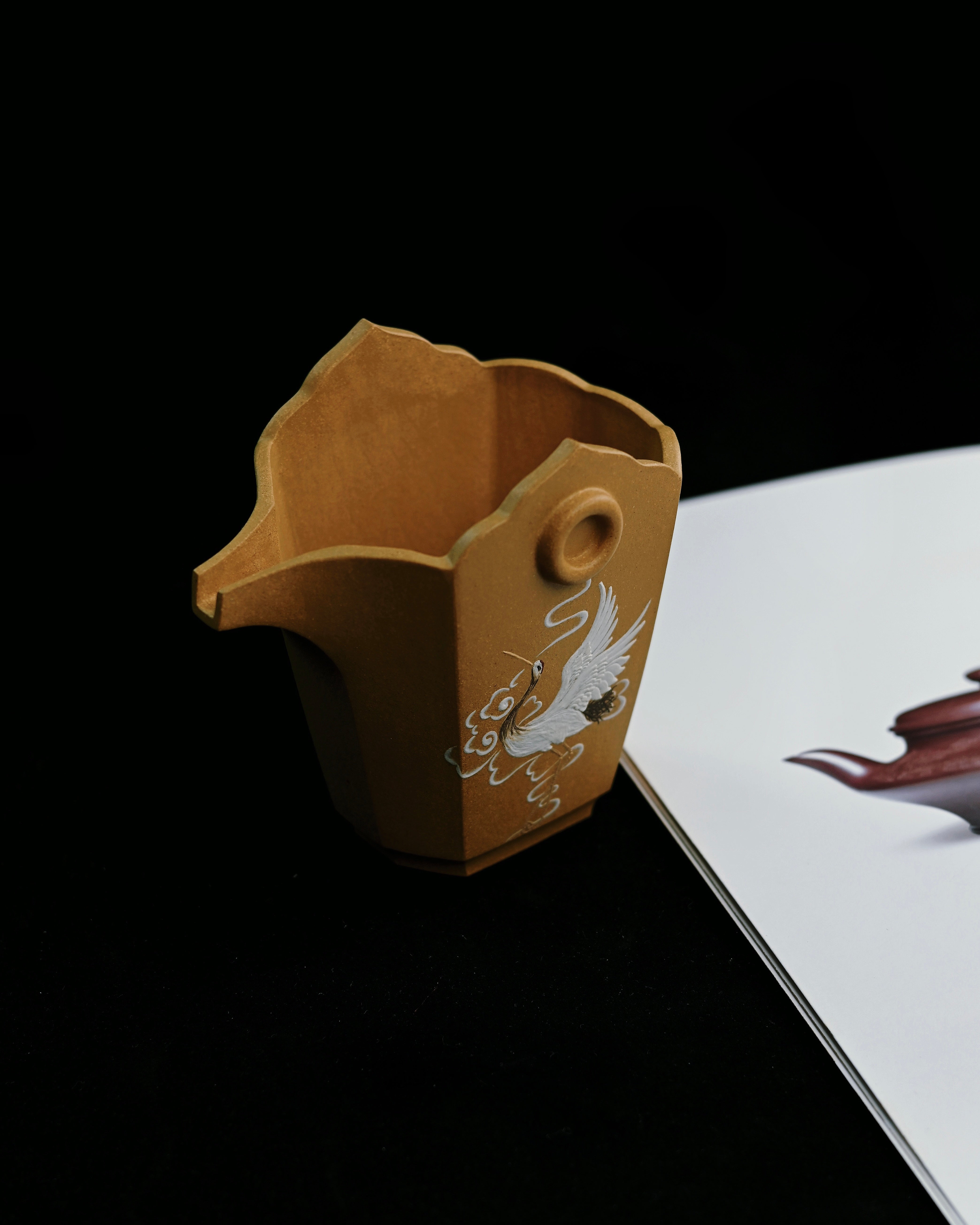 yixing clay fairness cup – Yixing Fully Handmade Zisha "Benshan Lüni" Crane Fairness Cup by Kungfuyang