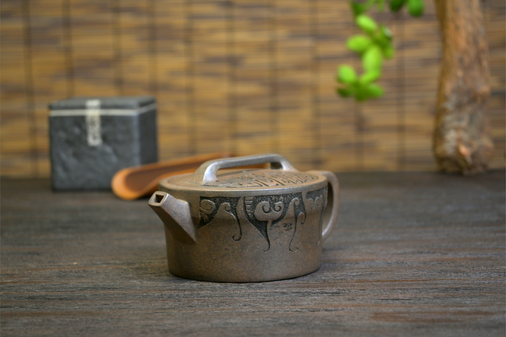 yixing duan clay rustic teapot – Yixing Hand-carved Wood-Fired Purple Clay Teapot by Kungfuyang