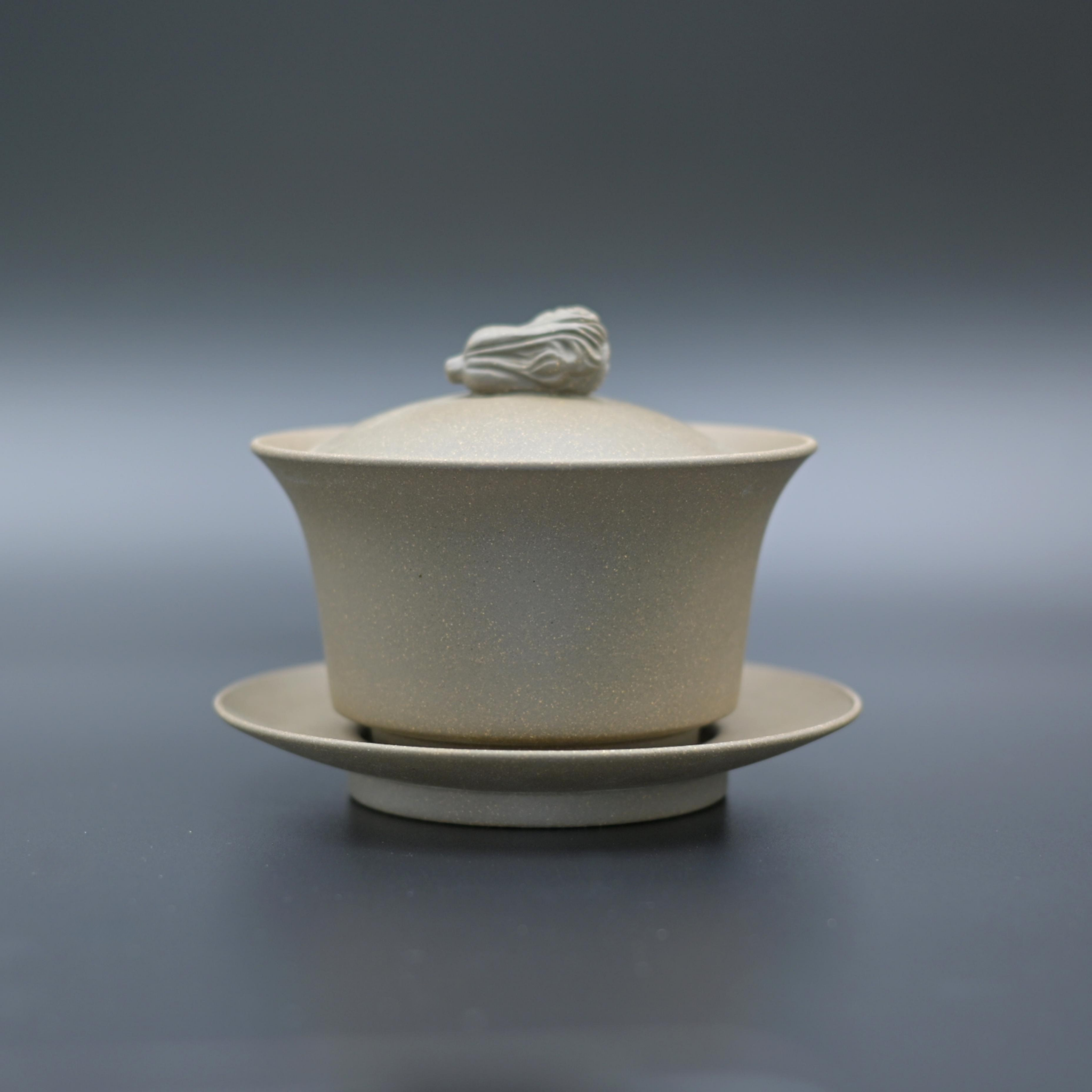 yixing duanni clay gaiwan – Yixing Original Ore Purple Clay Handmade Three-Talent Gaiwan by Kungfuyang