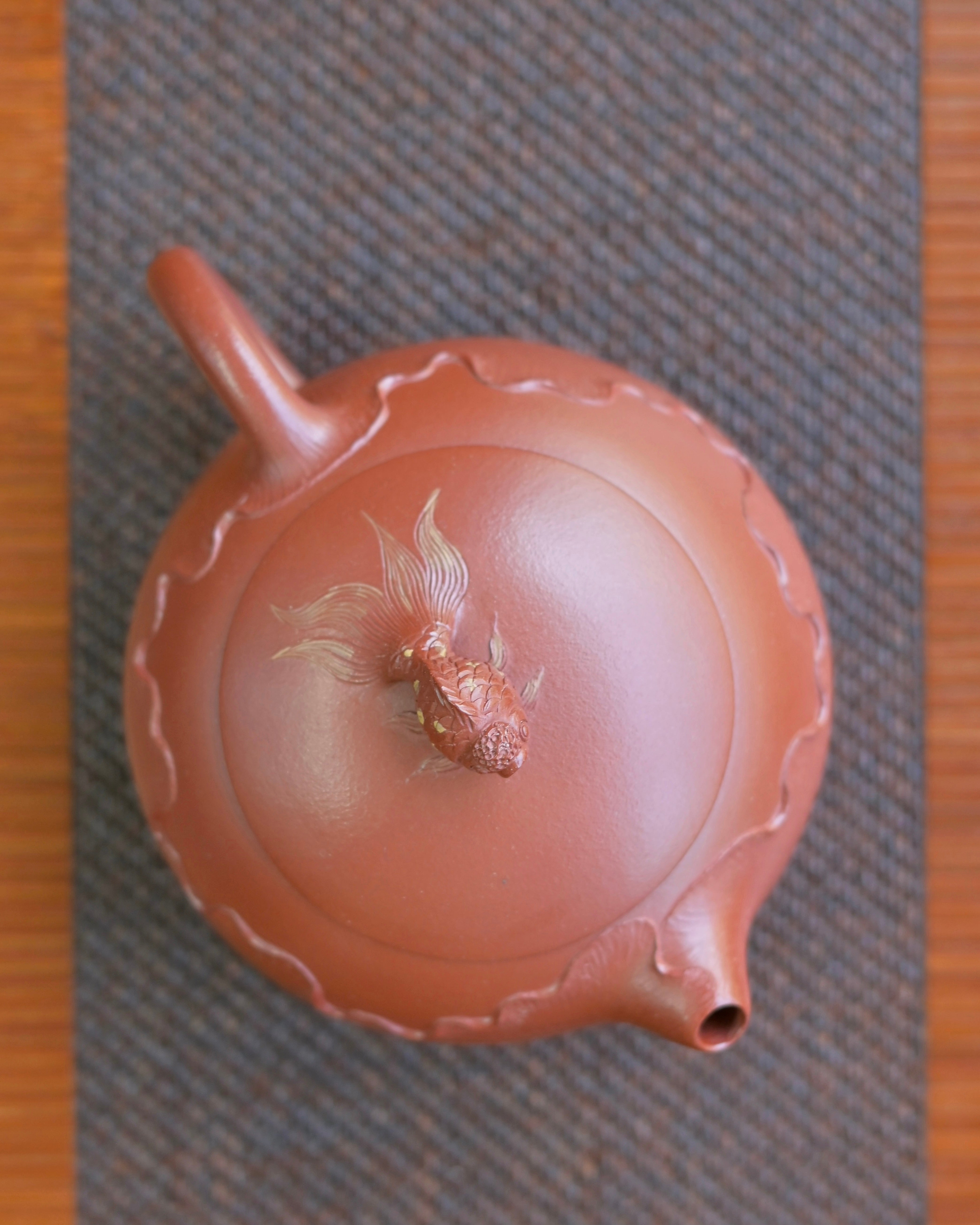 yixing half handmade vermilion teapot – Yixing Zisha Half-Handmade Xishi Teapot 220ml by Kungfuyang