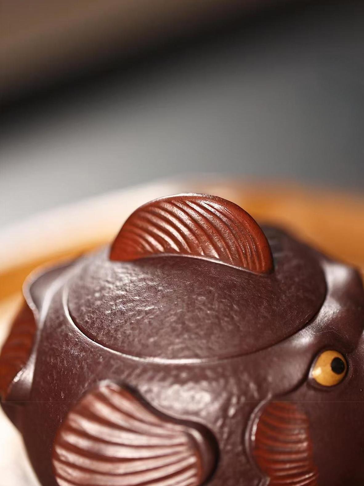 yixing old clay handmade teapot – Yixing Zisha "Pufferfish" Teapot by Kungfuyang
