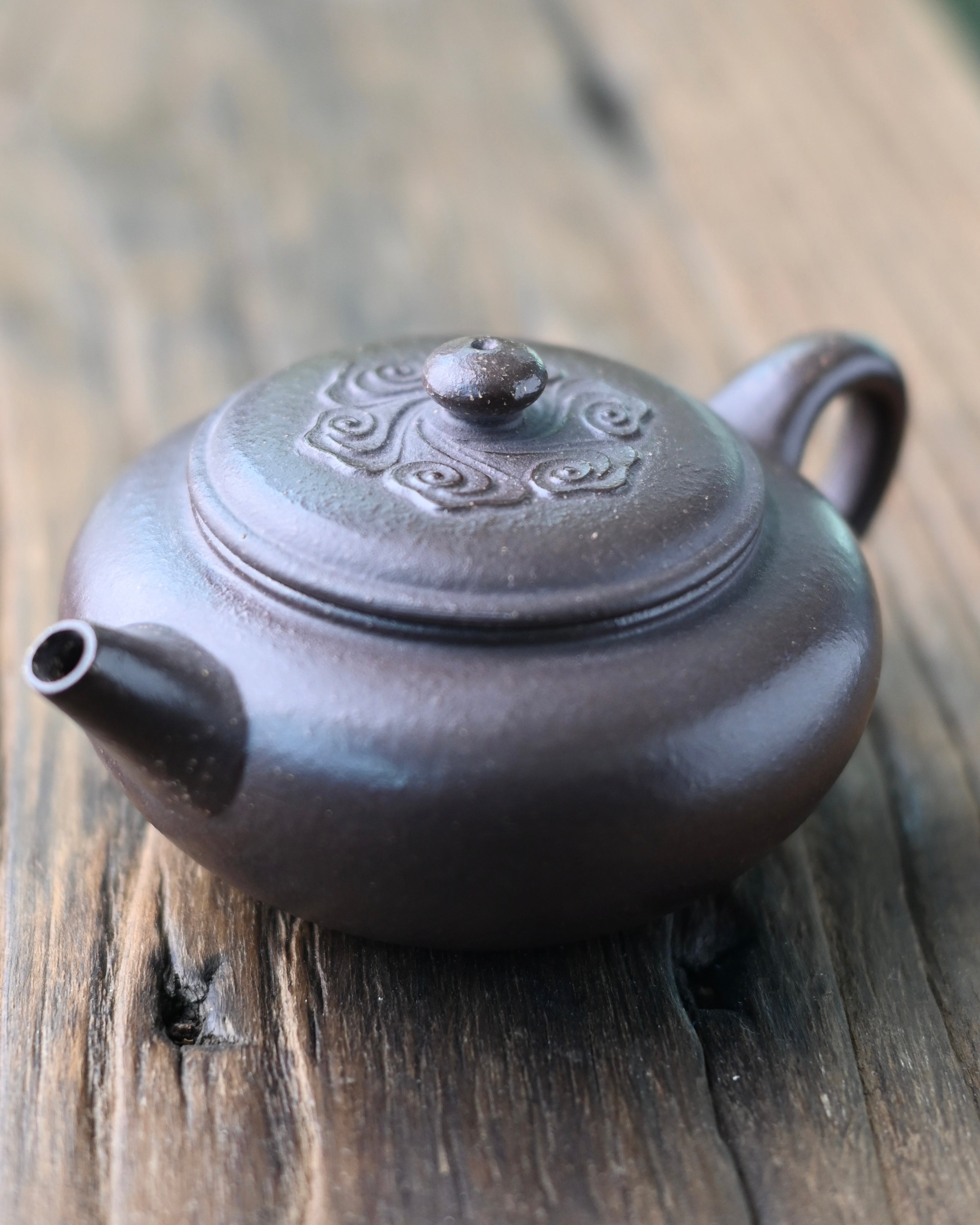 yixing purple clay clouds pattern teapot – Yixing Purple Clay Auspicious Clouds Zisha Teapot 170ml by Kungfuyang