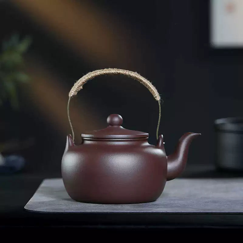 yixing purple clay ore large capacity – Yixing Zisha Clay Large Capacity Handle-Operated Teapot by Kungfuyang, view 3-2