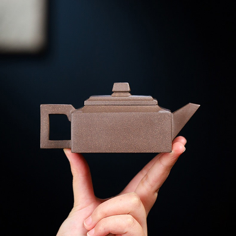 yixing purple clay teapot square – Yixing Zisha Teapot Made from Qinghui Duan Clay, Handmade by Kungfuyang