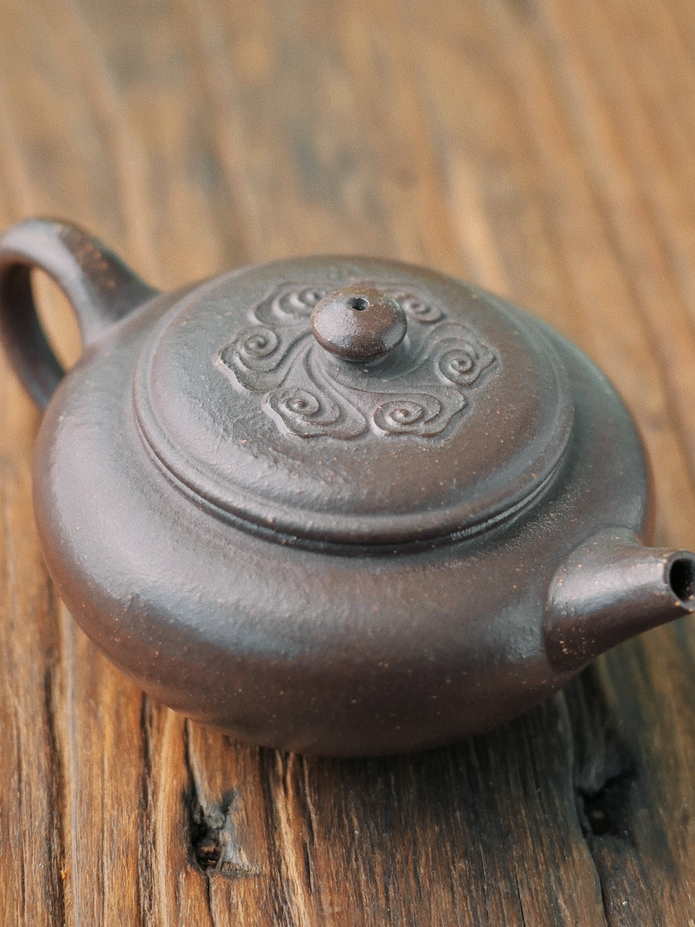 yixing teapot clouds pattern – Yixing Purple Clay Auspicious Clouds Zisha Teapot 170ml by Kungfuyang