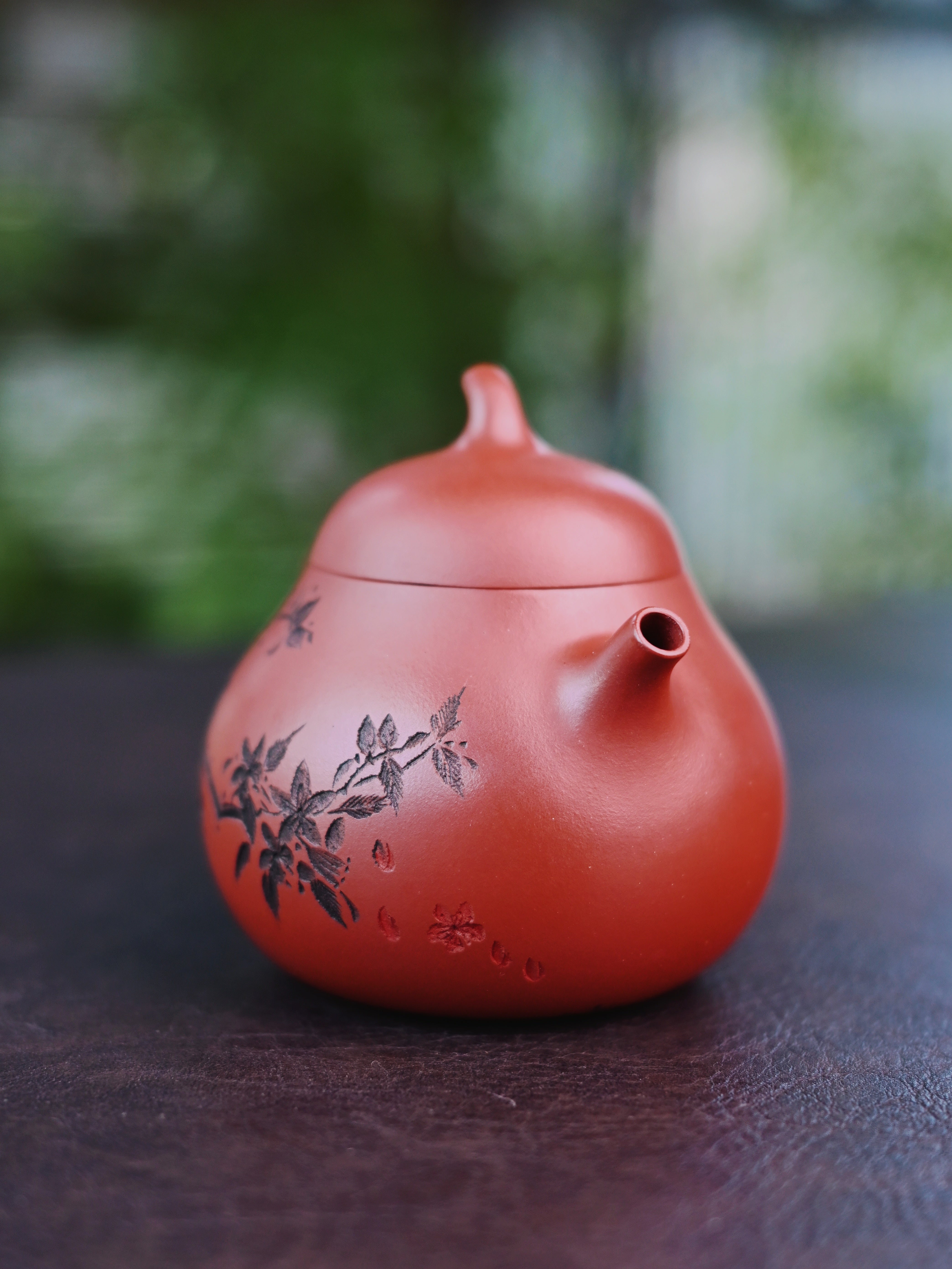 yixing teapot eggplant shape purple clay – Handcrafted Yixing Zisha Teapot with Poetry & Floral Carvings by Kungfuyang
