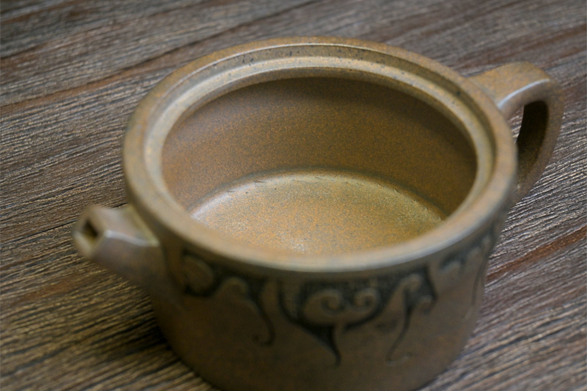 yixing teapot lid bottom engraved – Yixing Hand-carved Wood-Fired Purple Clay Teapot by Kungfuyang