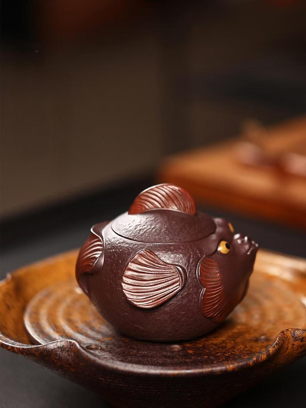yixing teapot traditional craftmanship – Yixing Zisha "Pufferfish" Teapot by Kungfuyang
