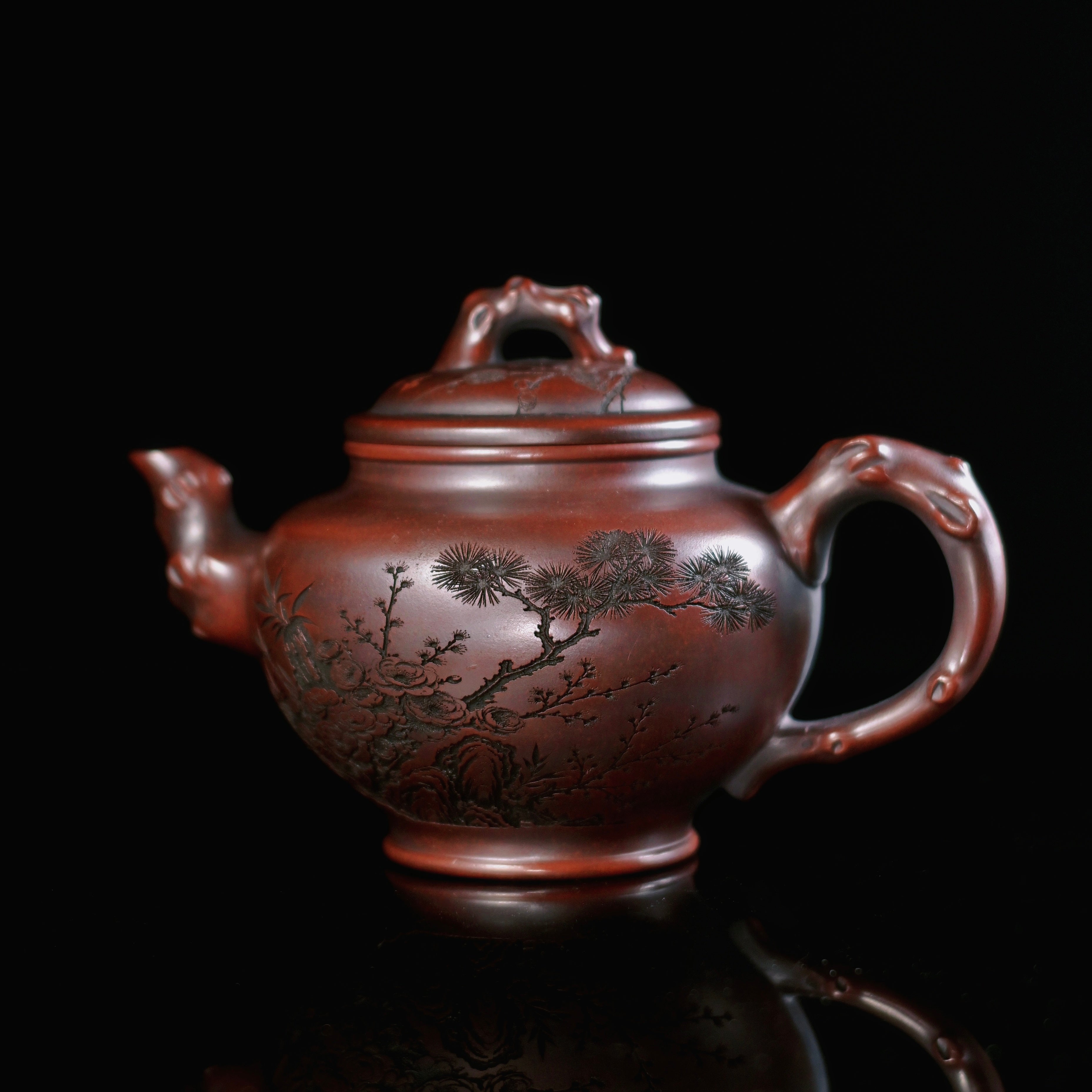 yixing teapot xiaoying pot – Yixing "Smiling Cherry" Dark Clay Teapot 450ml by Kungfuyang