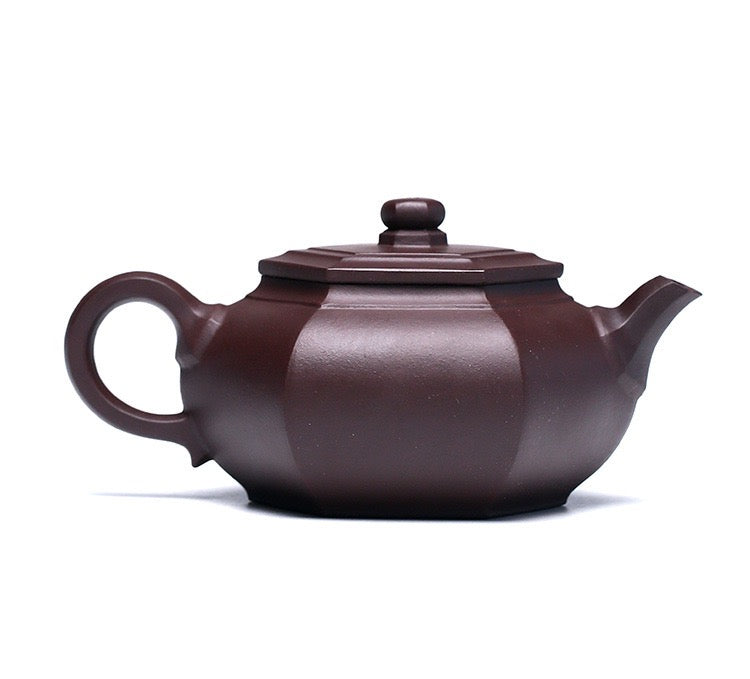 yixing teapot zini clay – Yixing Purple Clay Teapot Handmade Hexagonal Kung Fu Teapot by Kungfuyang