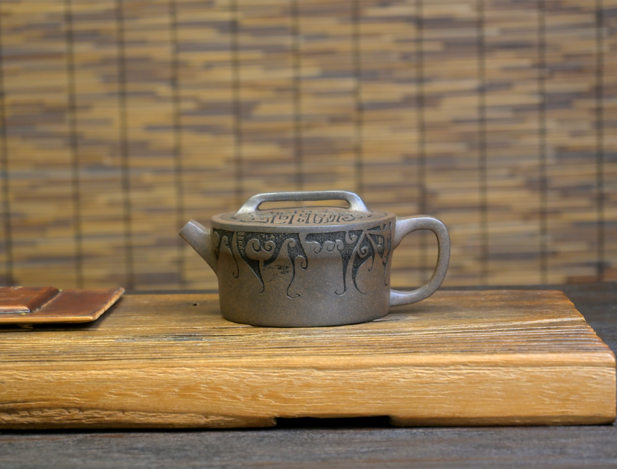 yixing wood kiln teapot ash glaze – Yixing Hand-carved Wood-Fired Purple Clay Teapot by Kungfuyang