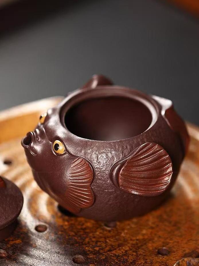 yixing zini clay teapot for tea brewing – Yixing Zisha "Pufferfish" Teapot by Kungfuyang