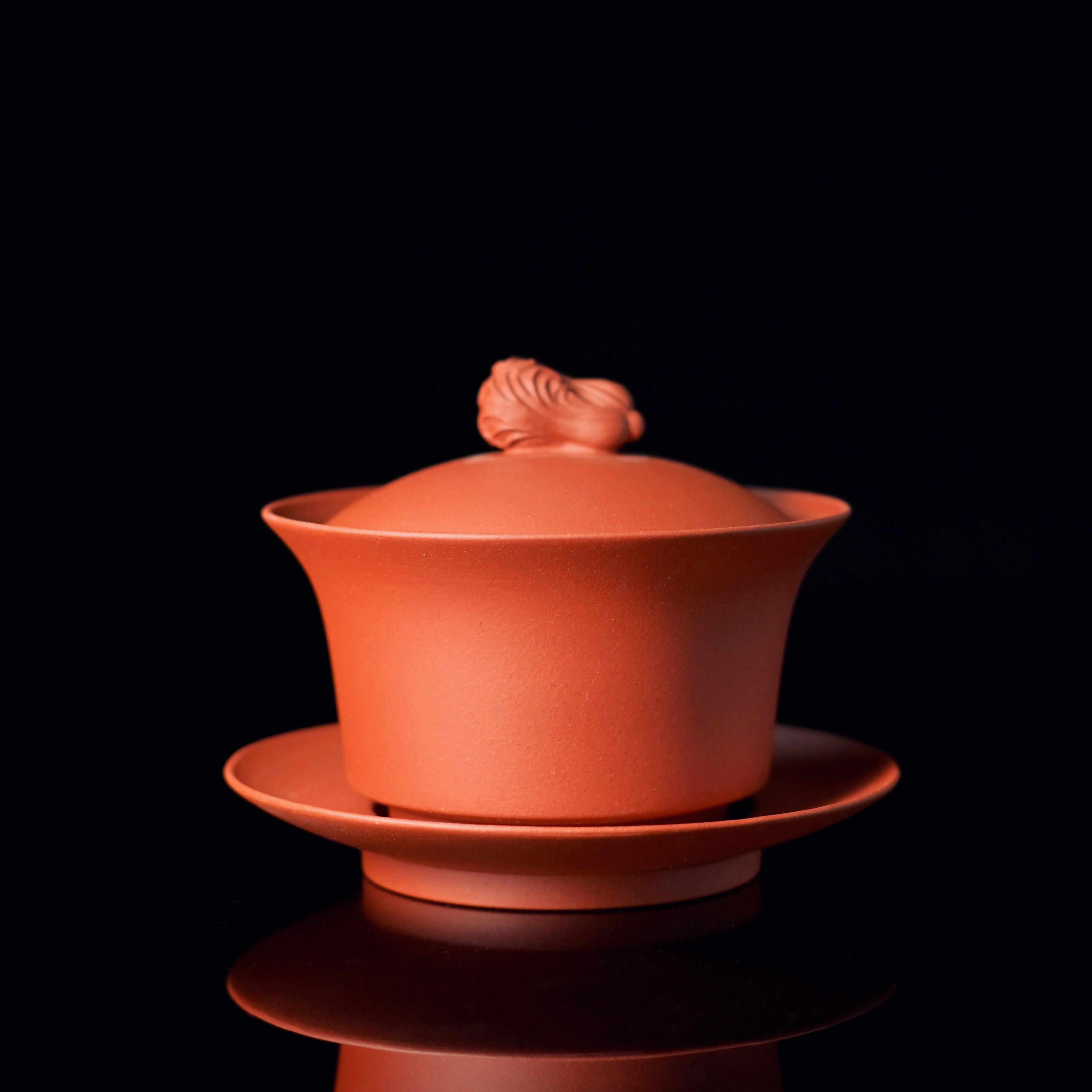 yixing zini san cai gaiwan – Handcrafted Yixing Purple Clay Sancai Gaiwan 120ml by Kungfuyang