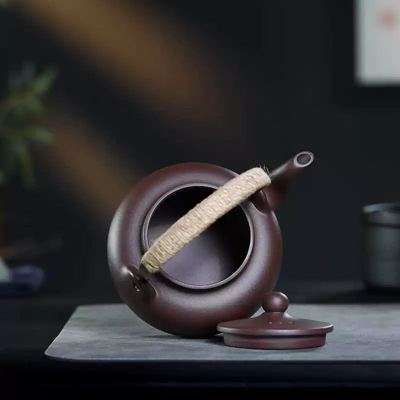 yixing zisha clay ore large capacity – Yixing Zisha Clay Large Capacity Handle-Operated Teapot by Kungfuyang