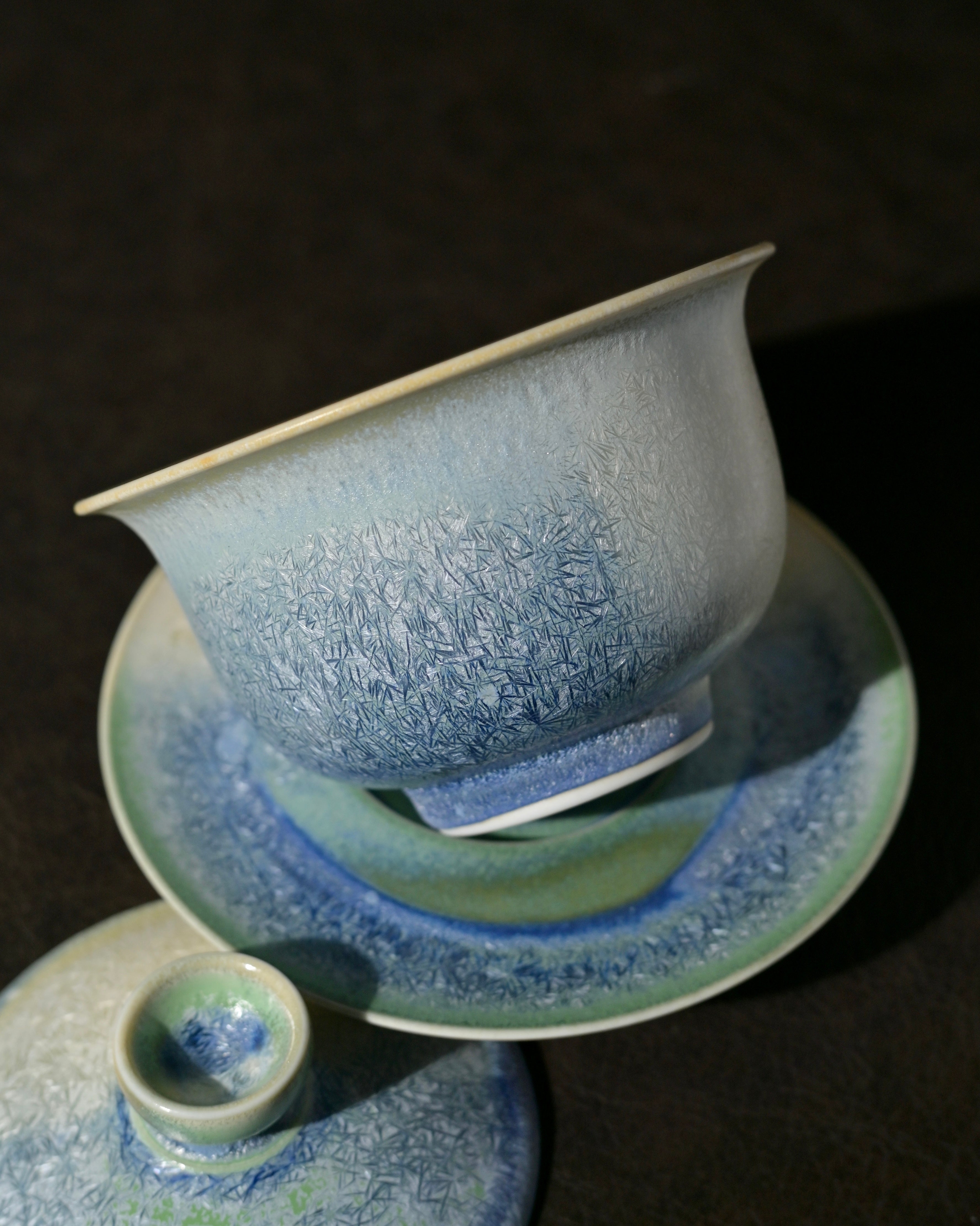 yuanbao shaped ceramic gaiwan – Jingdezhen “Pine Needle” Kiln-Change Gaiwan by Kungfuyang