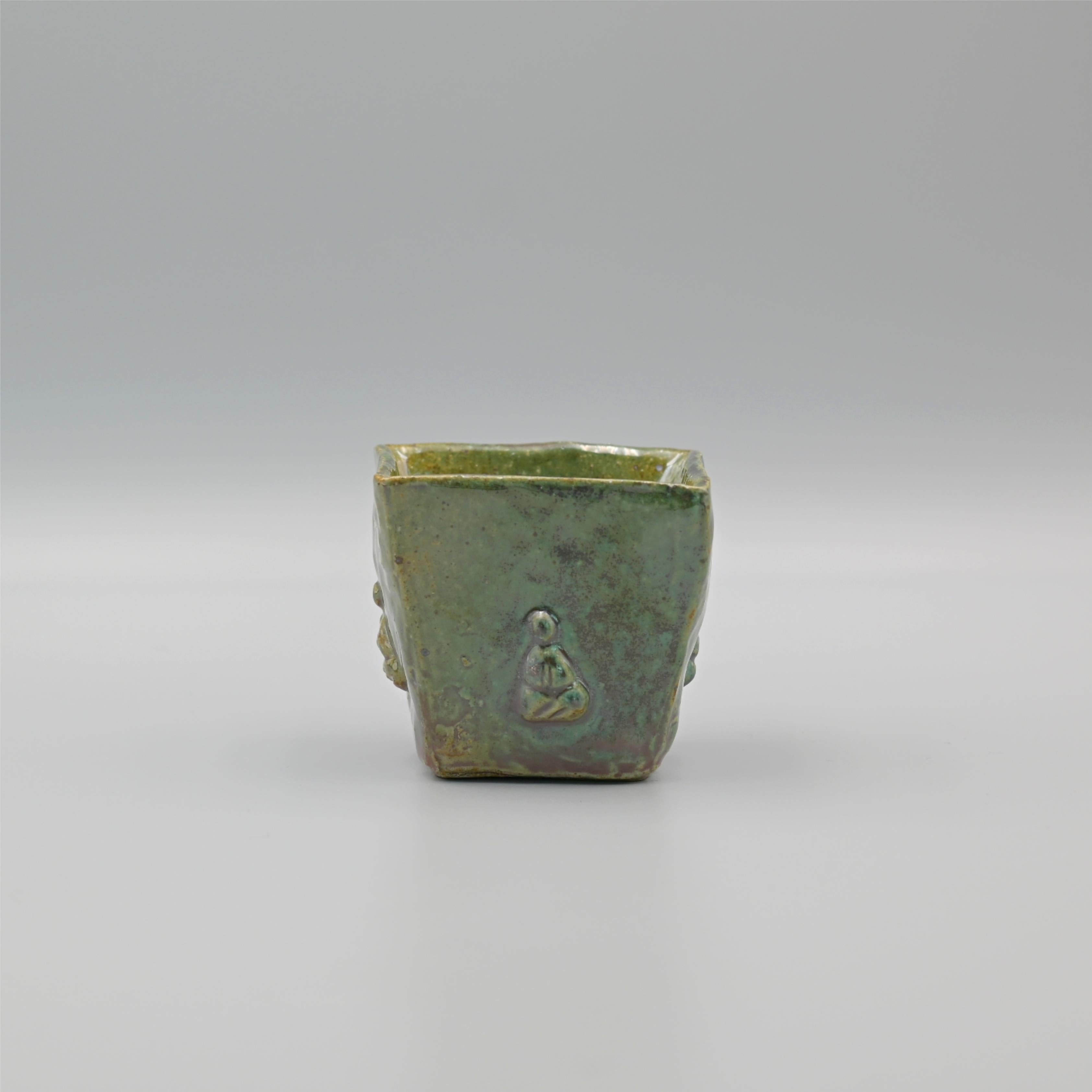 zen style buddhist teacup – Handmade Dunhuang Memory Buddha Bronze Glaze Porcelain Teacup by Kungfuyang