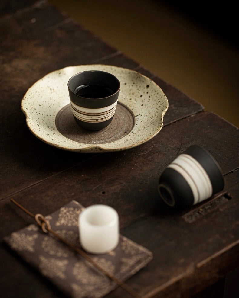 zen tea ceremony cup – Wabi-Sabi Handmade Black Clay Slipware Gaiwan by Kungfuyang