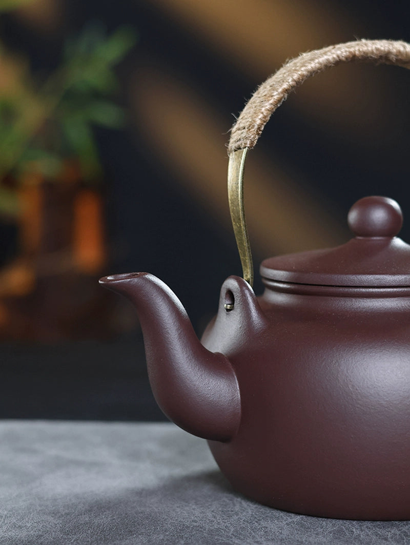 zisha clay ore large capacity handle – Yixing Zisha Clay Large Capacity Handle-Operated Teapot by Kungfuyang, view 7-2