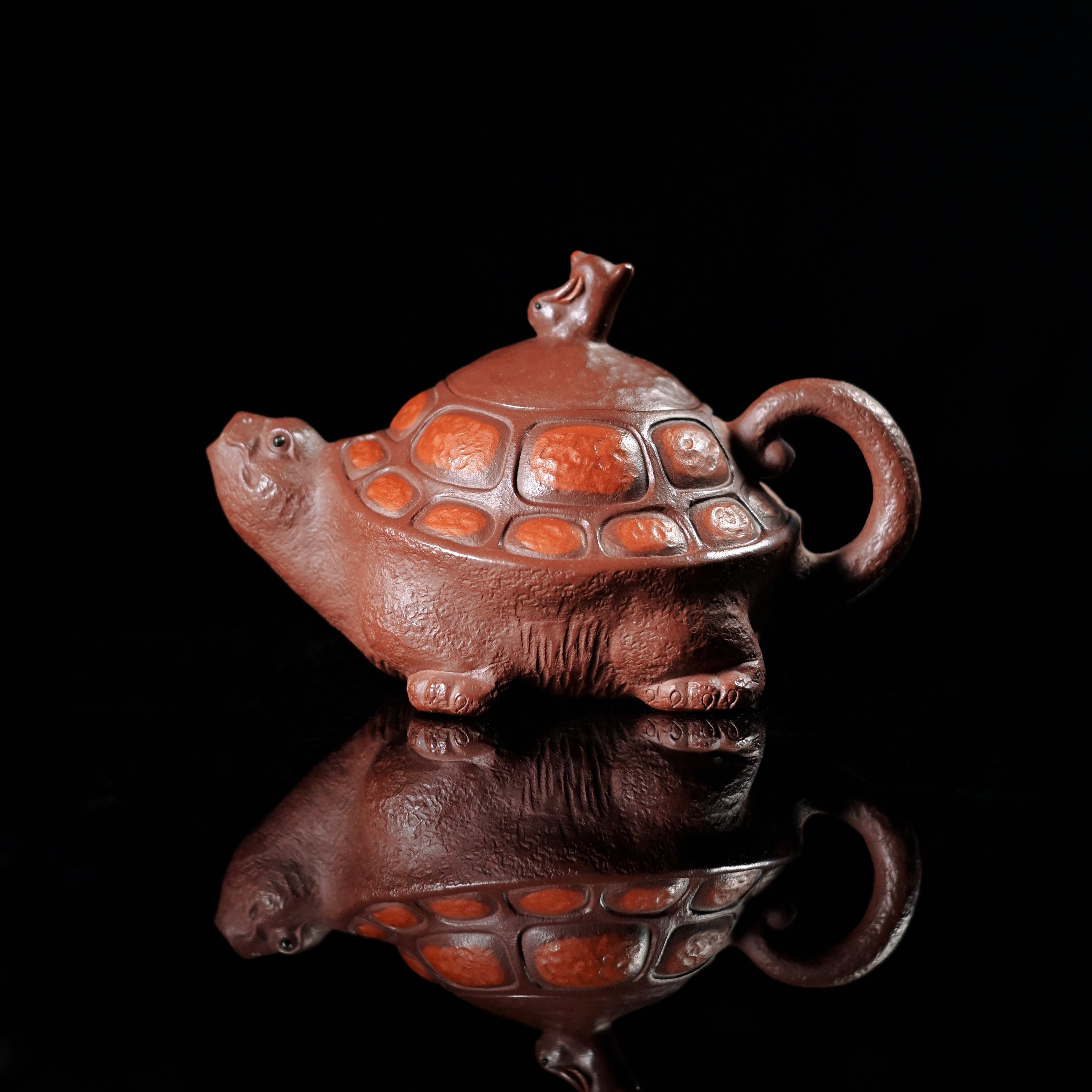 zisha handmade longevity turtle teapot – Yixing Zisha Handmade “Longevity Turtle” Teapot with Jade by Kungfuyang