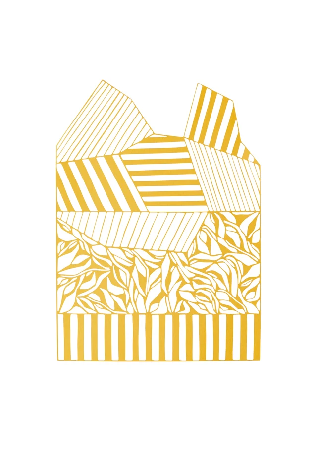 DÉCOUPE PAPIER, A3, GÉOMÉTRIQUE, RECTANGLE, JAUNE MAÏS