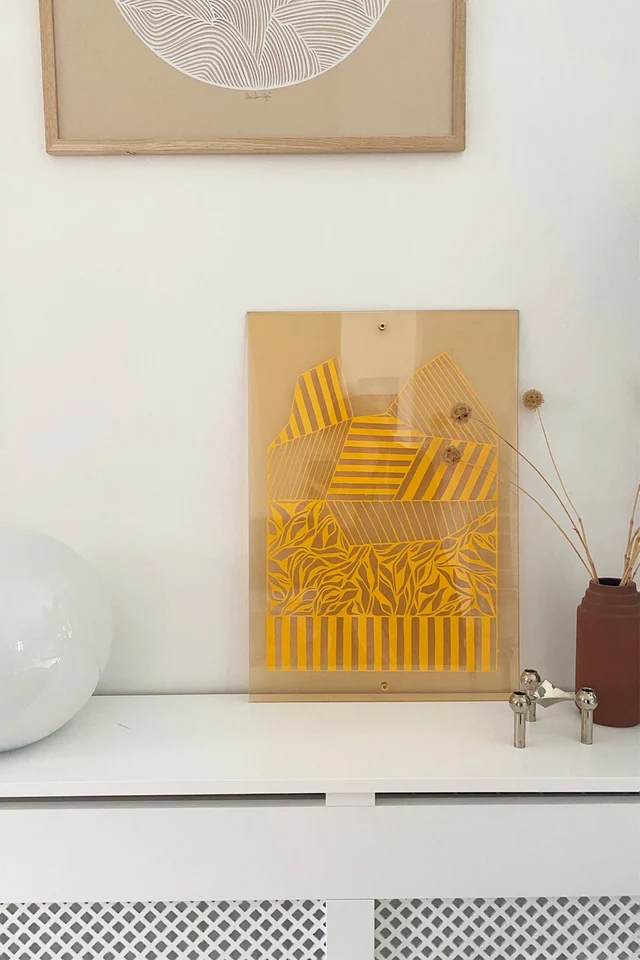 DÉCOUPE PAPIER, A3, GÉOMÉTRIQUE, RECTANGLE, JAUNE MAÏS