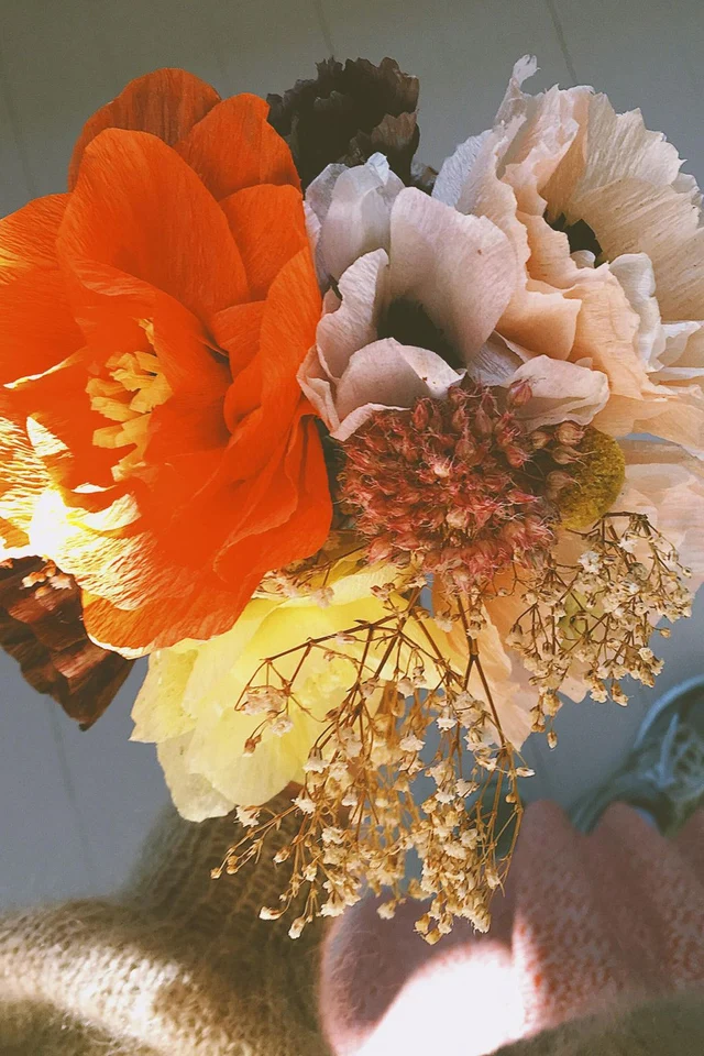 FLEUR DE PAPIER, PIVOINE, AUBERGINE