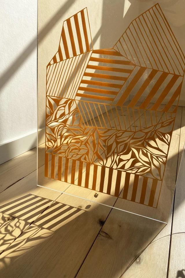 DÉCOUPE PAPIER, A3, GÉOMÉTRIQUE, RECTANGLE, JAUNE MAÏS