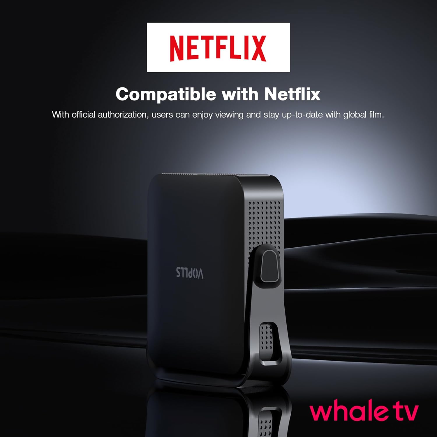 1080P Smart Mini Projector, Officially Licensed APP, 4K Supported, 1.81" Thin, WiFi Bluetooth, Auto Focus Keystone, Portable Home Outdoor Projector