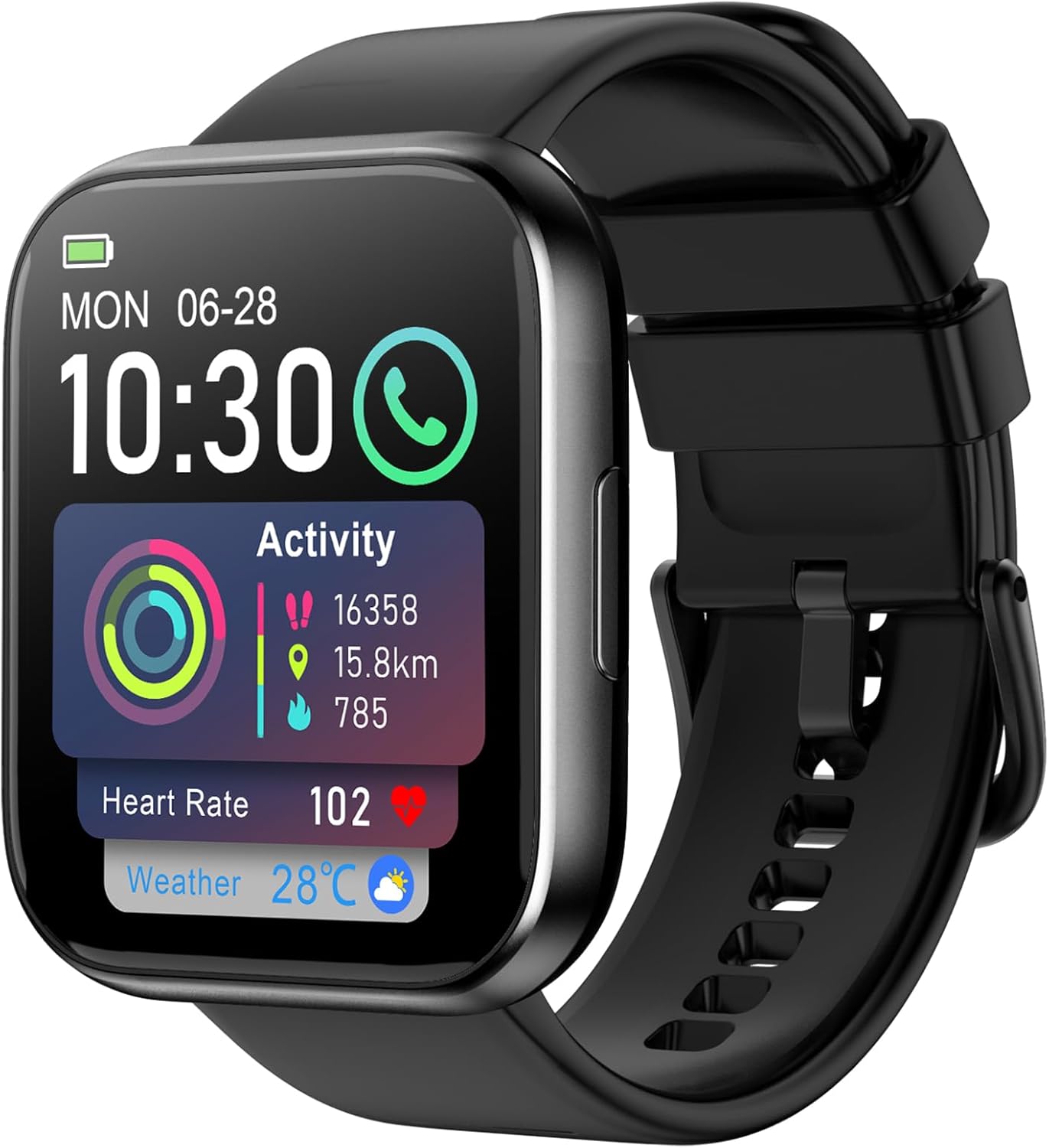 1.85" HD Men Smart Watch, Bluetooth Call Text, 5ATM Waterproof, 7 Days Battery, 130+ Sport Modes, Heart Rate Sleep Tracking for Android iOS