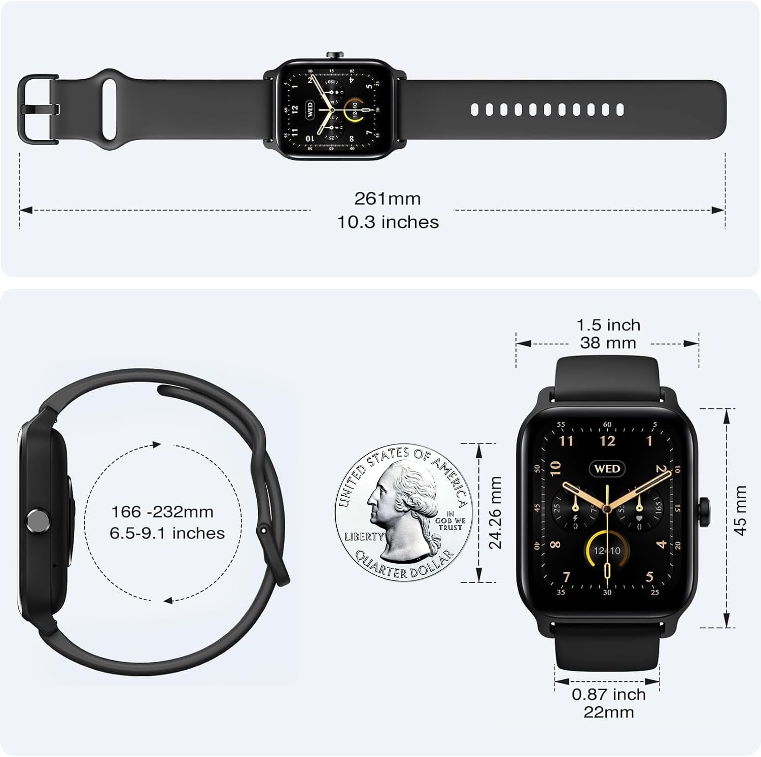 1.8" HD Men Smart Watch, Alexa Built-in, Bluetooth Calling, IP68 Waterproof, 105+ Sports Modes, Heart Rate SpO2 Sleep Tracker for Android iPhone