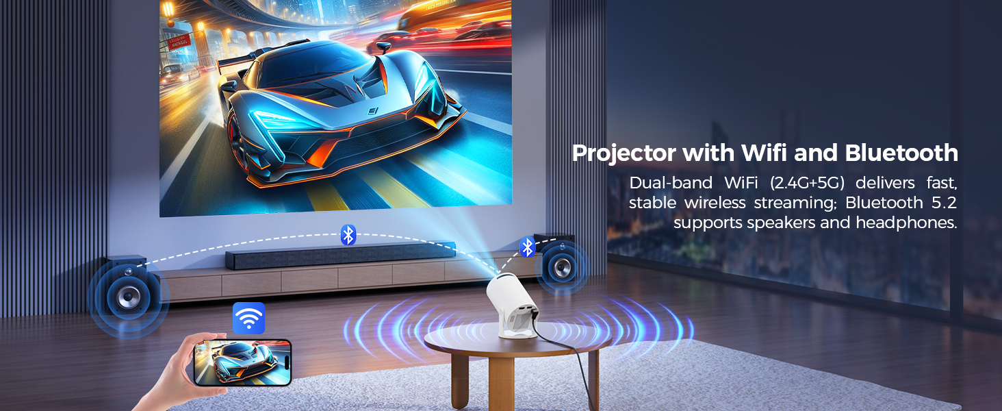 mini projector with wifi and bluetooth