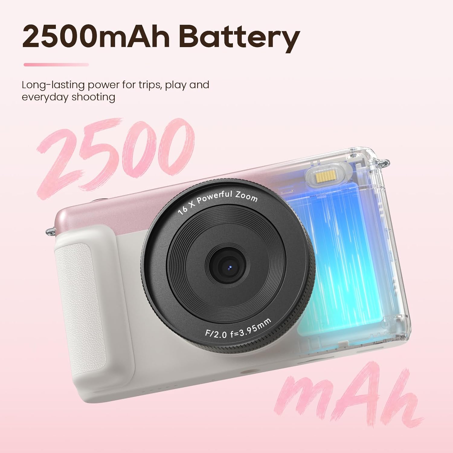 4K 75MP Autofocus WiFi Digital Vlogging Camera, 3'' 180° Flip Screen, 16X Zoom, 32GB TF Card for Kids Teens Beginners