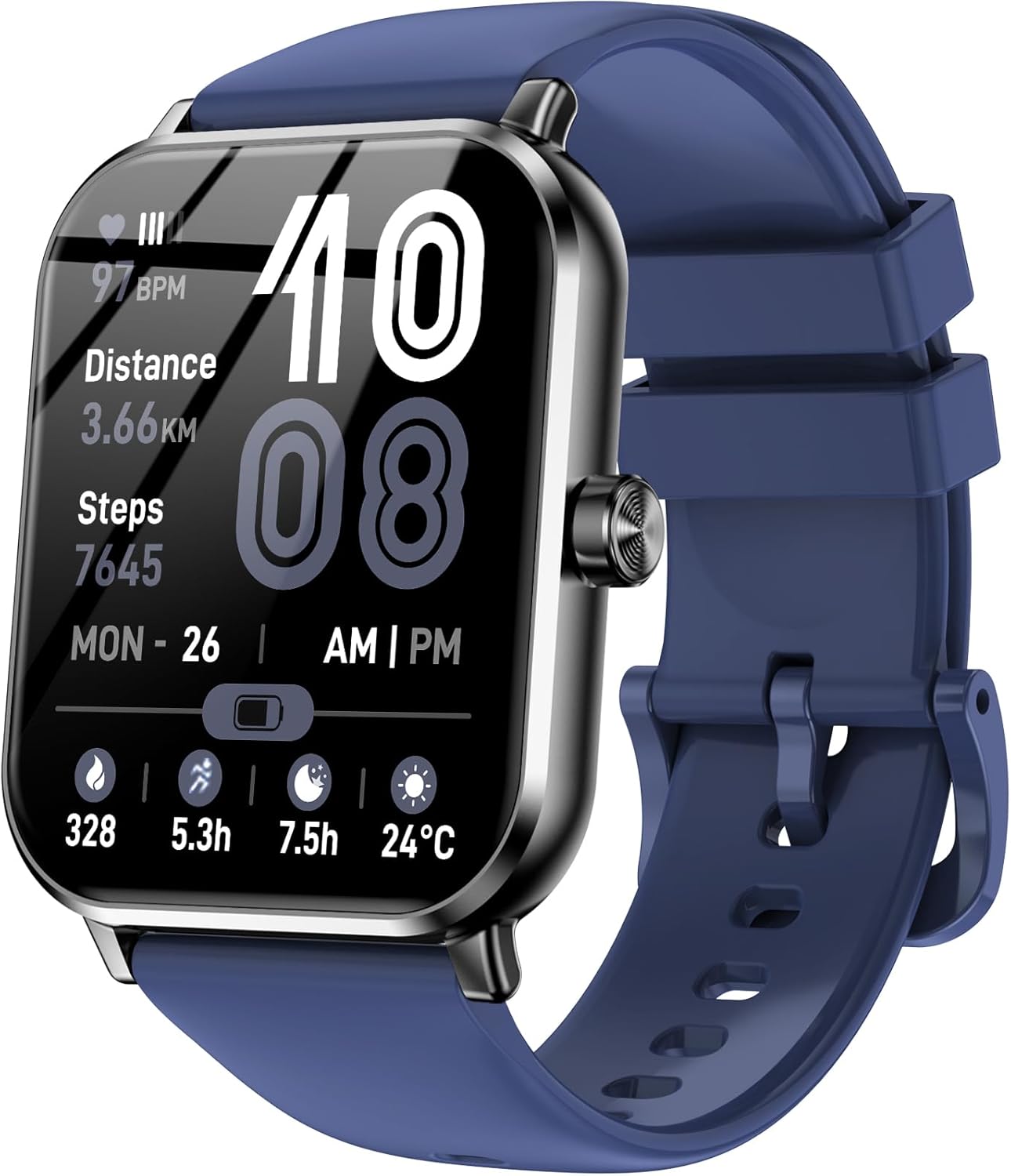 1.83" HD Smart Watch, Bluetooth Calling, 5ATM Waterproof, 130+ Sport Modes, Heart Rate Sleep Pedometer Fitness Tracker for Men Women Android iPhone