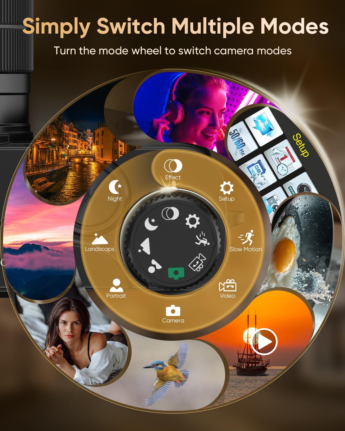 4K 64MP Autofocus Digital Vlogging Camera, WiFi 180° Flip Screen, 16X Zoom Anti-Shake, 32GB Card, 2 Batteries, Black Travel Camera for YouTube Beginners