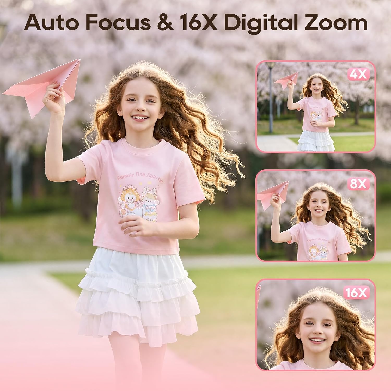 4K 75MP Autofocus WiFi Digital Vlogging Camera, 3'' 180° Flip Screen, 16X Zoom, 32GB TF Card for Kids Teens Beginners